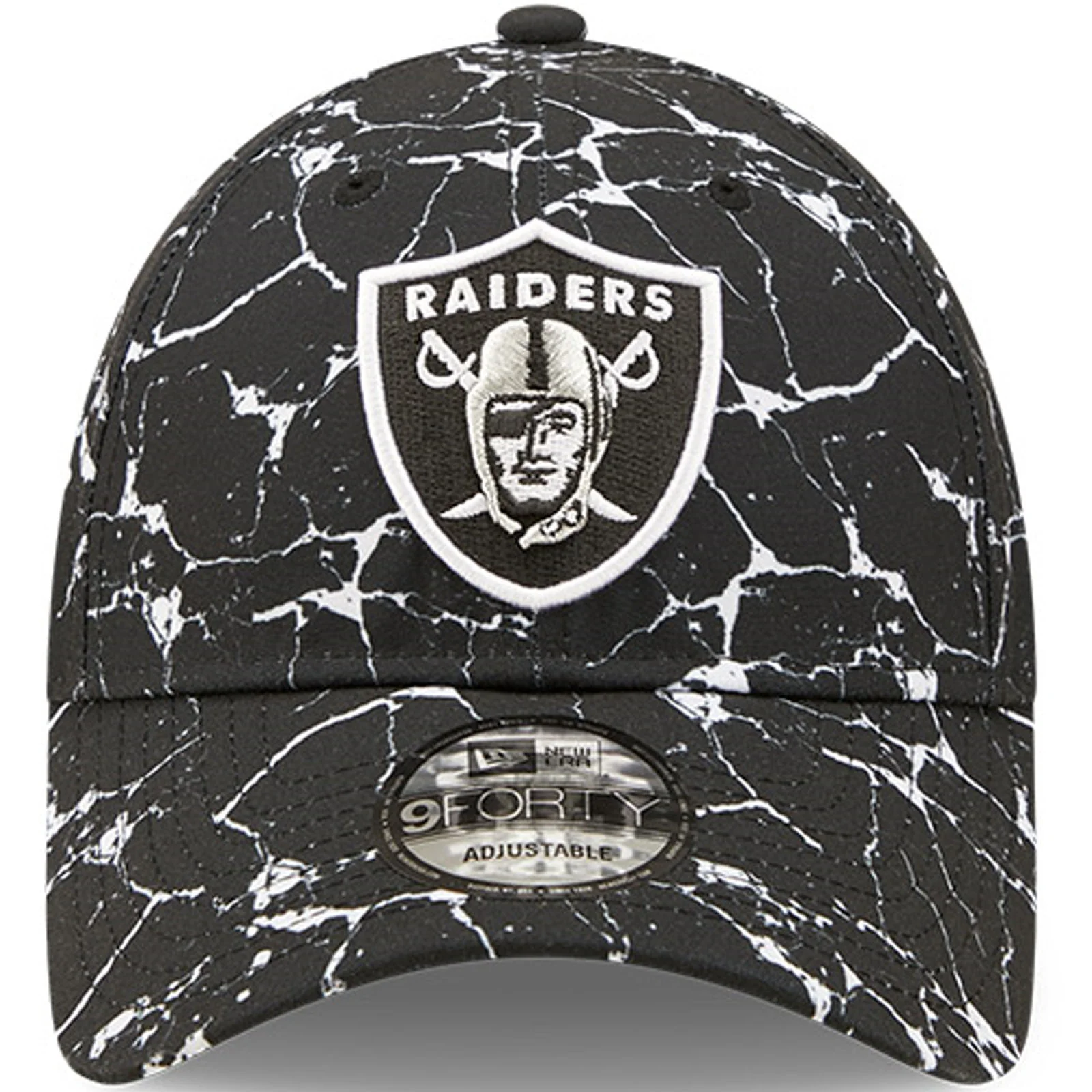 New Era Mens Las Vegas Raiders 9FORTY NFL Marble Baseball Cap - Black - Image 4