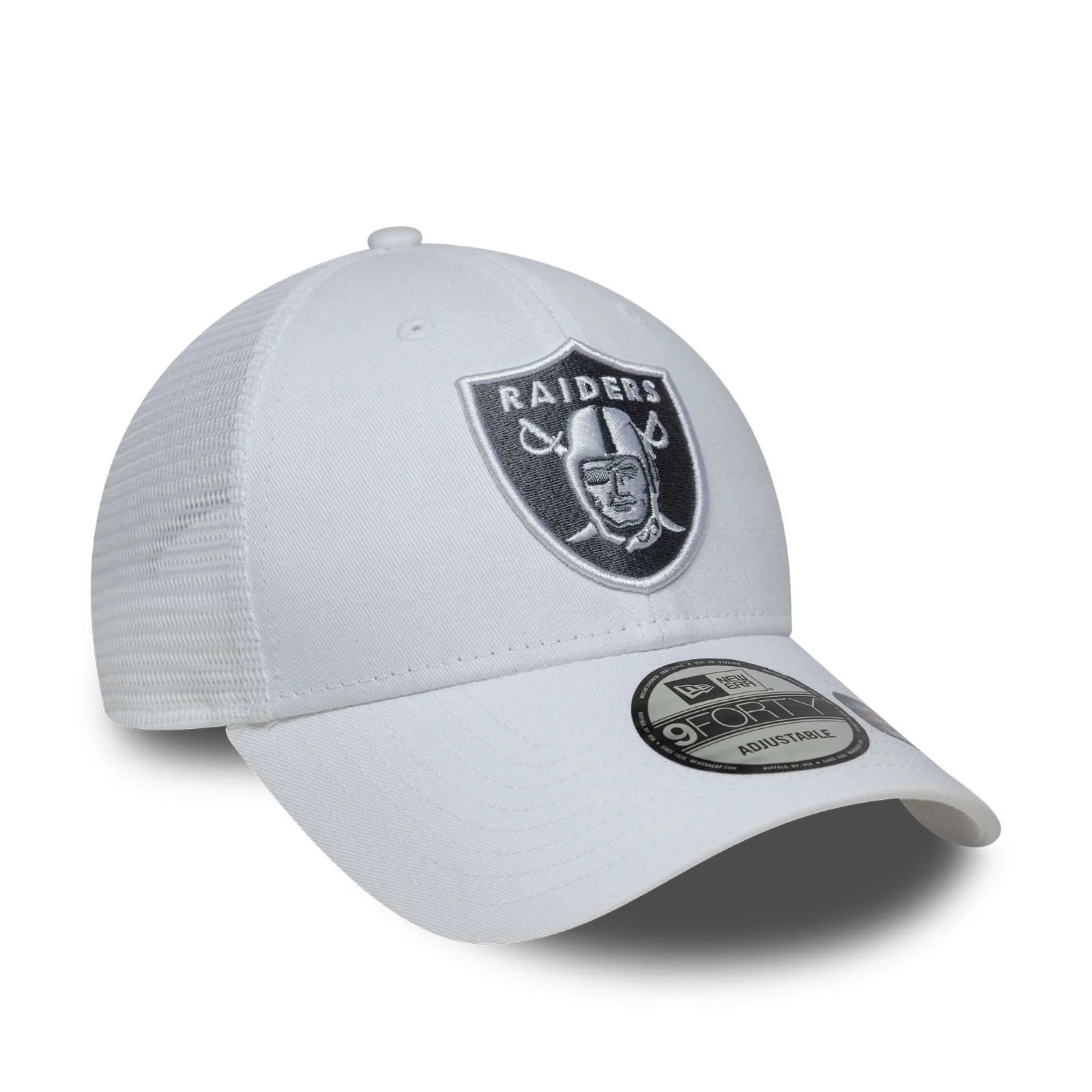 New Era Mens Las Vegas Raiders 9FORTY Trucker Cap - White - OSFM - Image 3