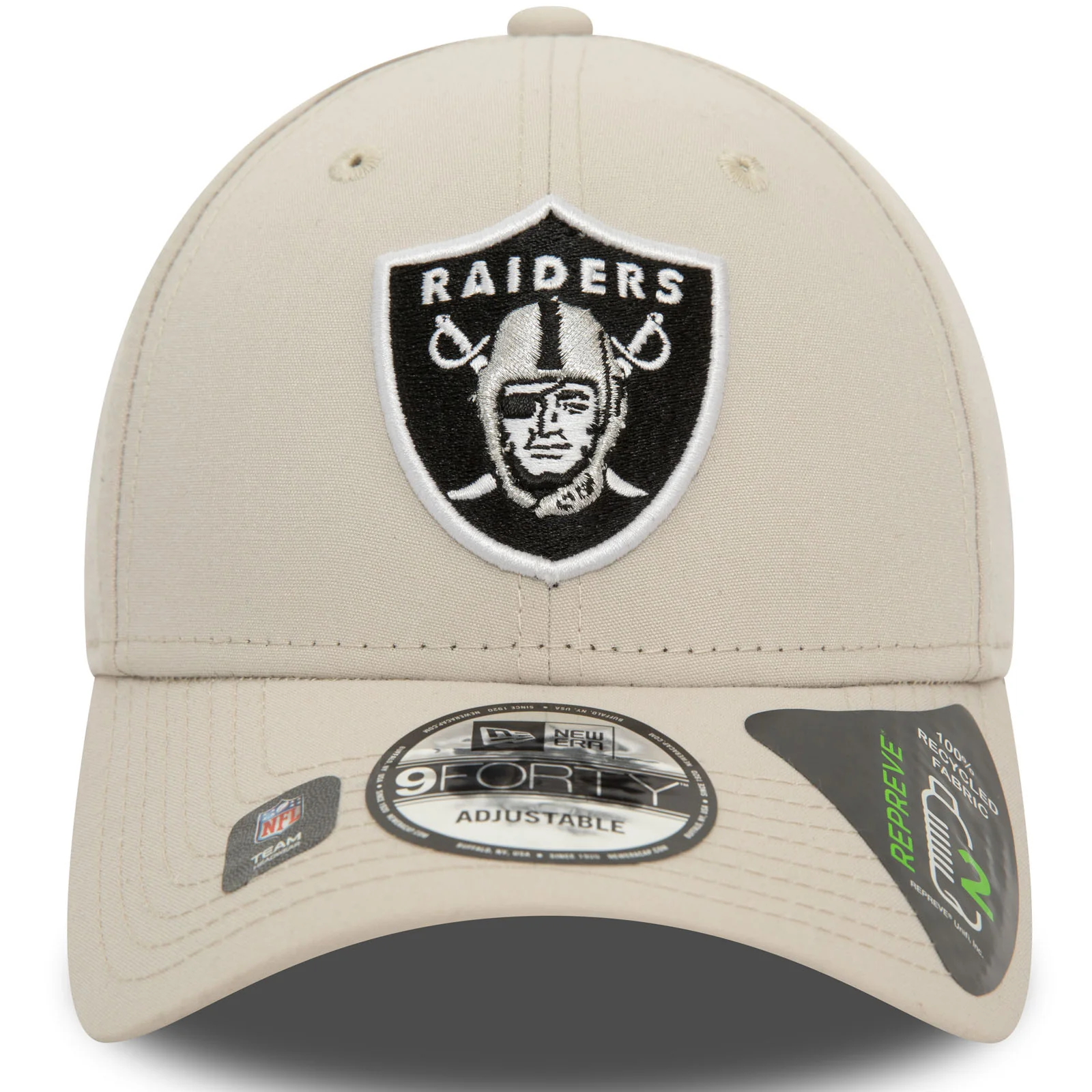 New Era Mens Las Vegas Raiders Repreve 9FORTY Cap - Cream - Image 4