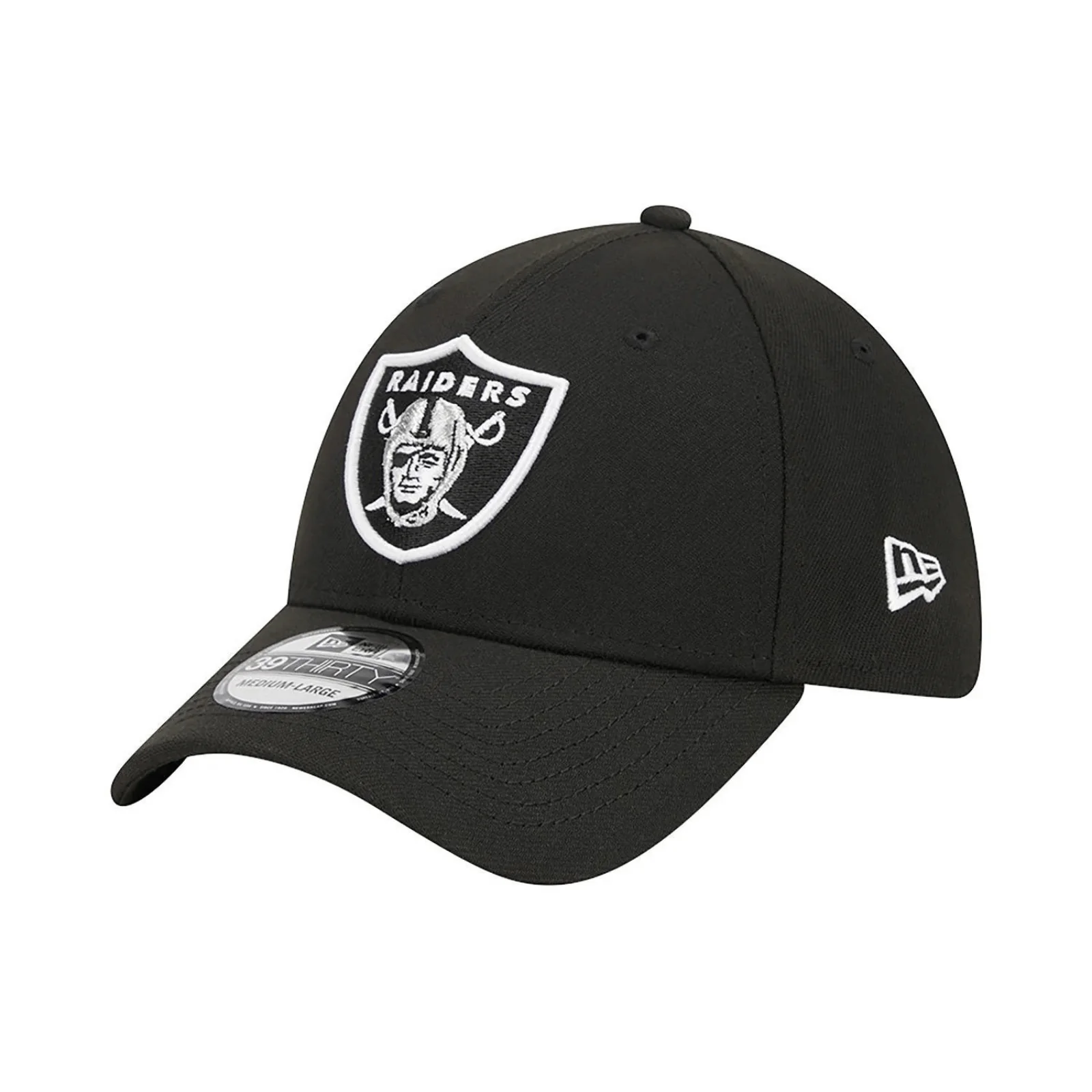 New Era Mens Las Vesgas Raiders Team Logo 39THIRTY Cap - Black - M/L - Image 2