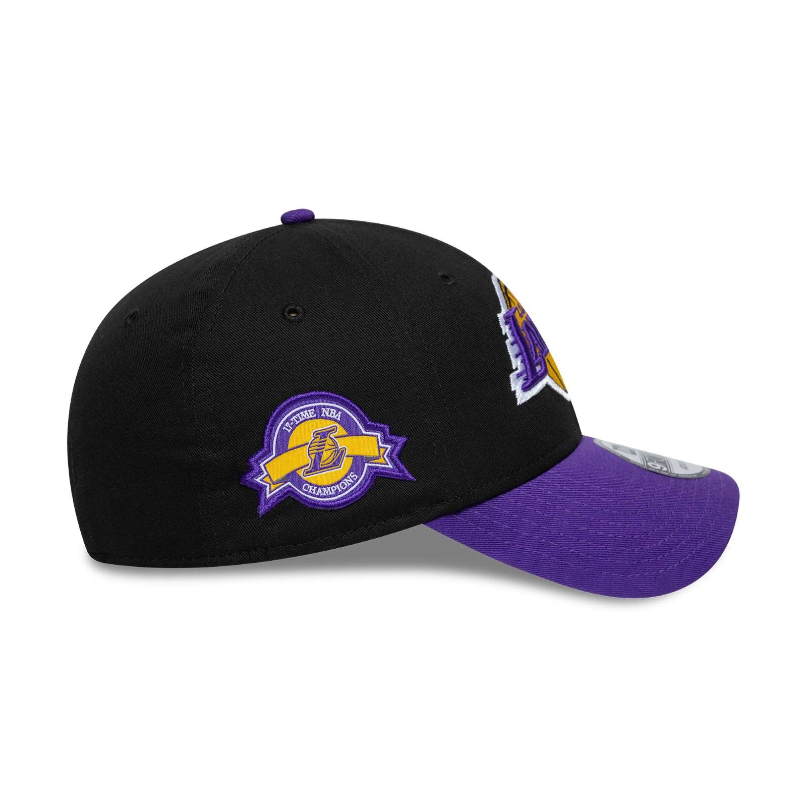 New Era Mens Los Angeles Lakers 9FORTY Side Patch Baseball Cap - Black - OSFM - Image 2