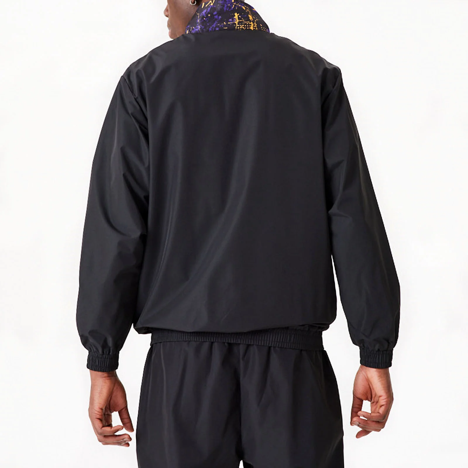 New Era Mens Los Angeles Lakers All Over Print Full Zip Track Jacket - Black - Image 2