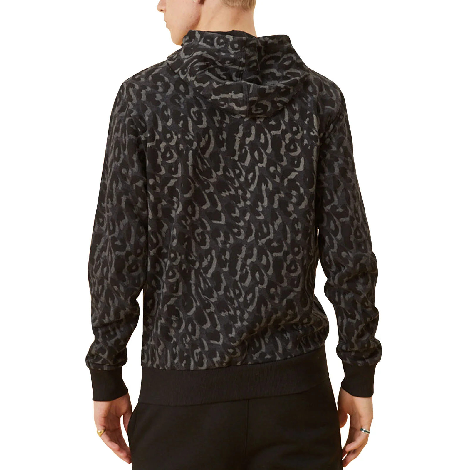 New Era Mens Los Angeles Lakers NBA Leopard Print Hoodie - Grey - Image 2