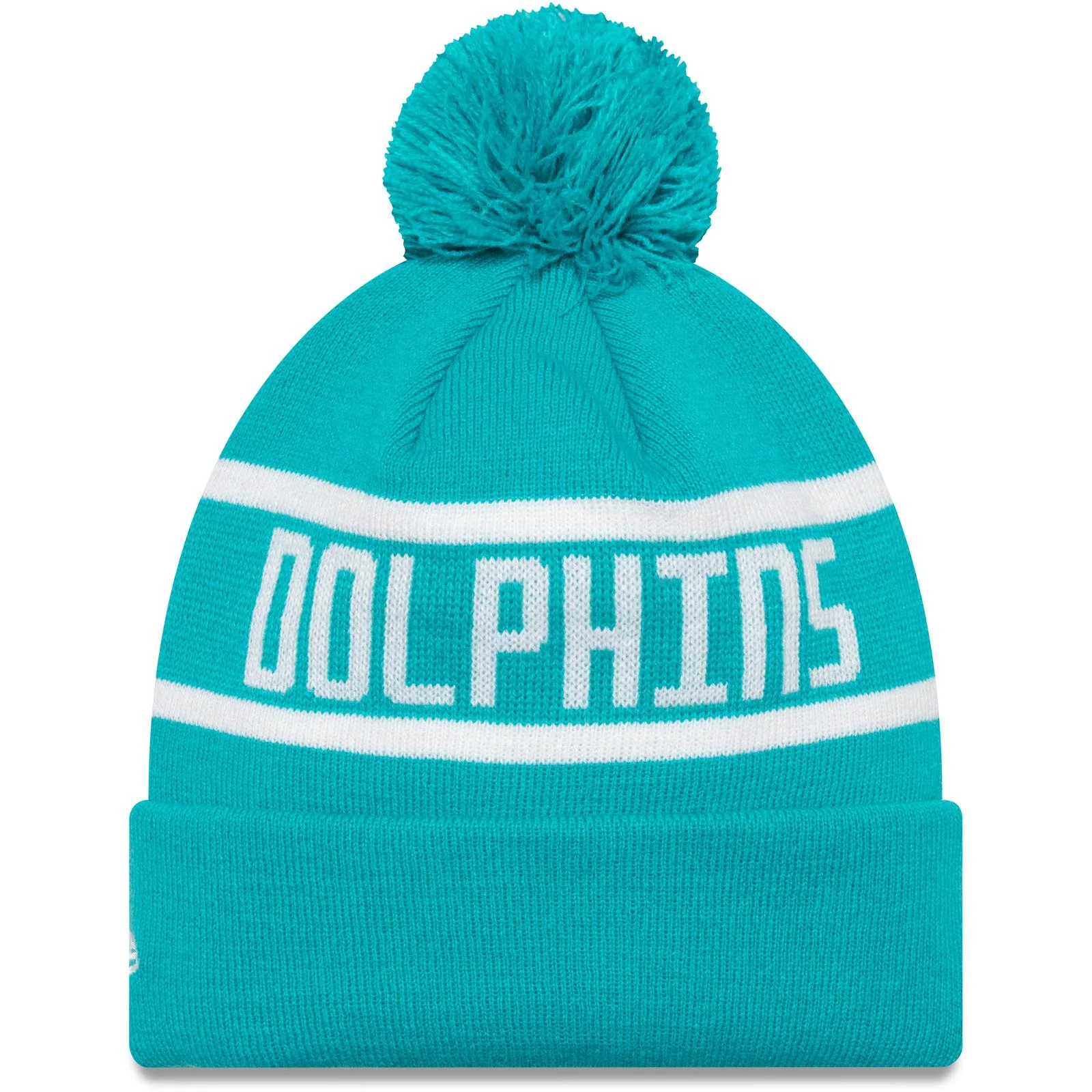 New Era Mens Miami Dolphins Bobble Hat - Turquoise - Image 2