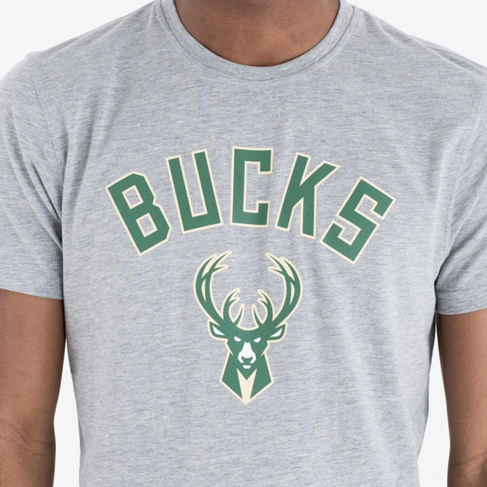 New Era Mens Milwaukee Bucks T-Shirt - Grey - Image 3