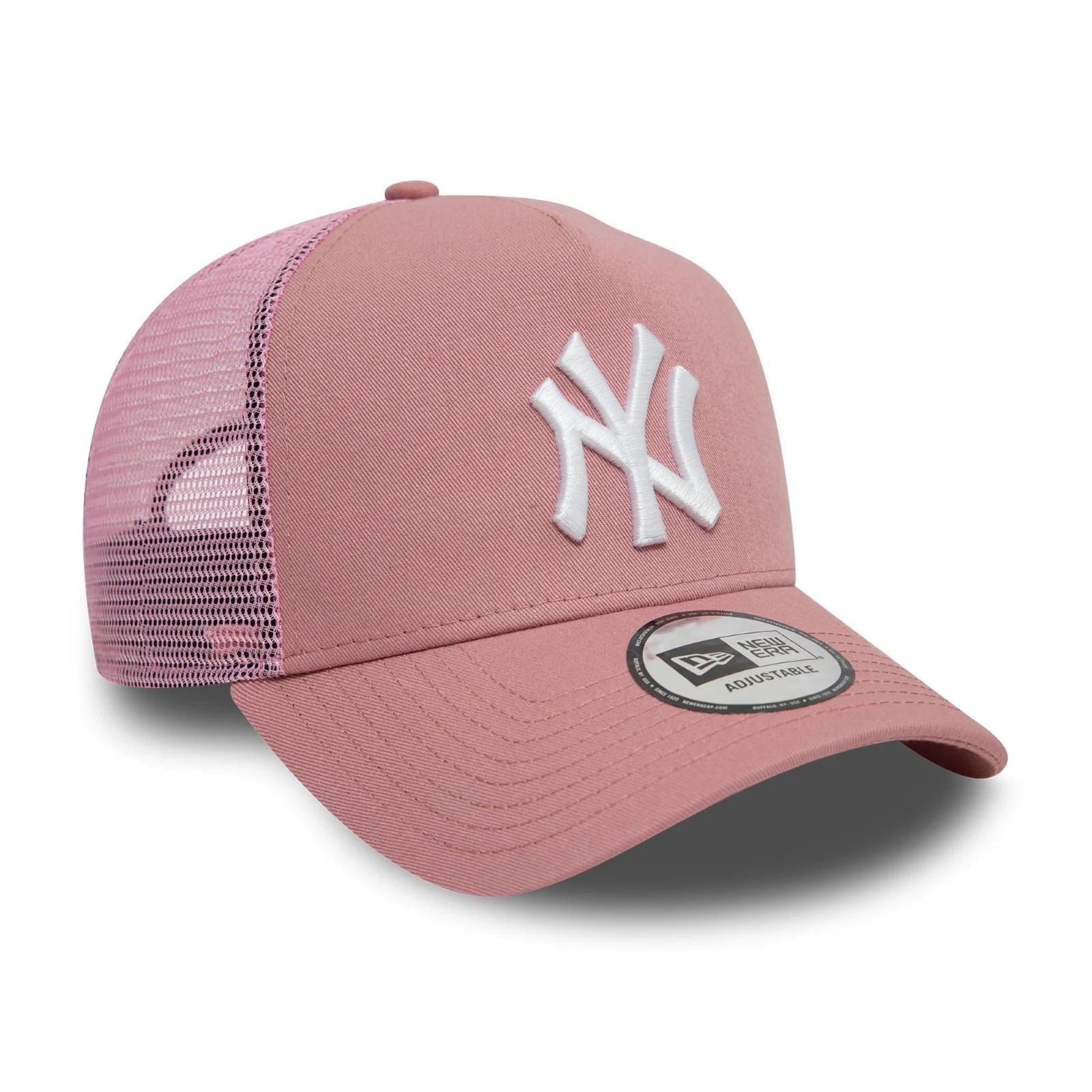 New Era Mens New York Yankees 9FORTY League Essential Trucker Cap - Dark Pink - OSFM - Image 3
