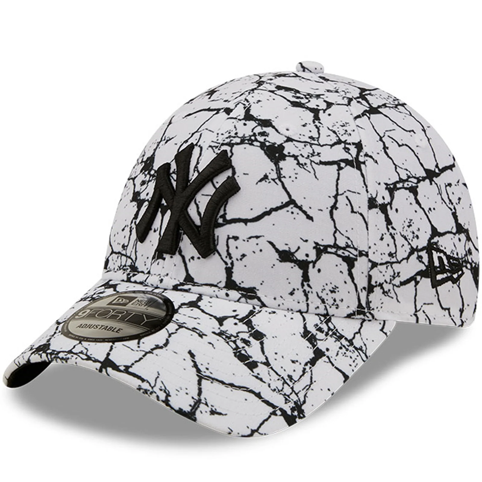 New Era Mens New York Yankees 9FORTY MLB Marble Baseball Cap - White