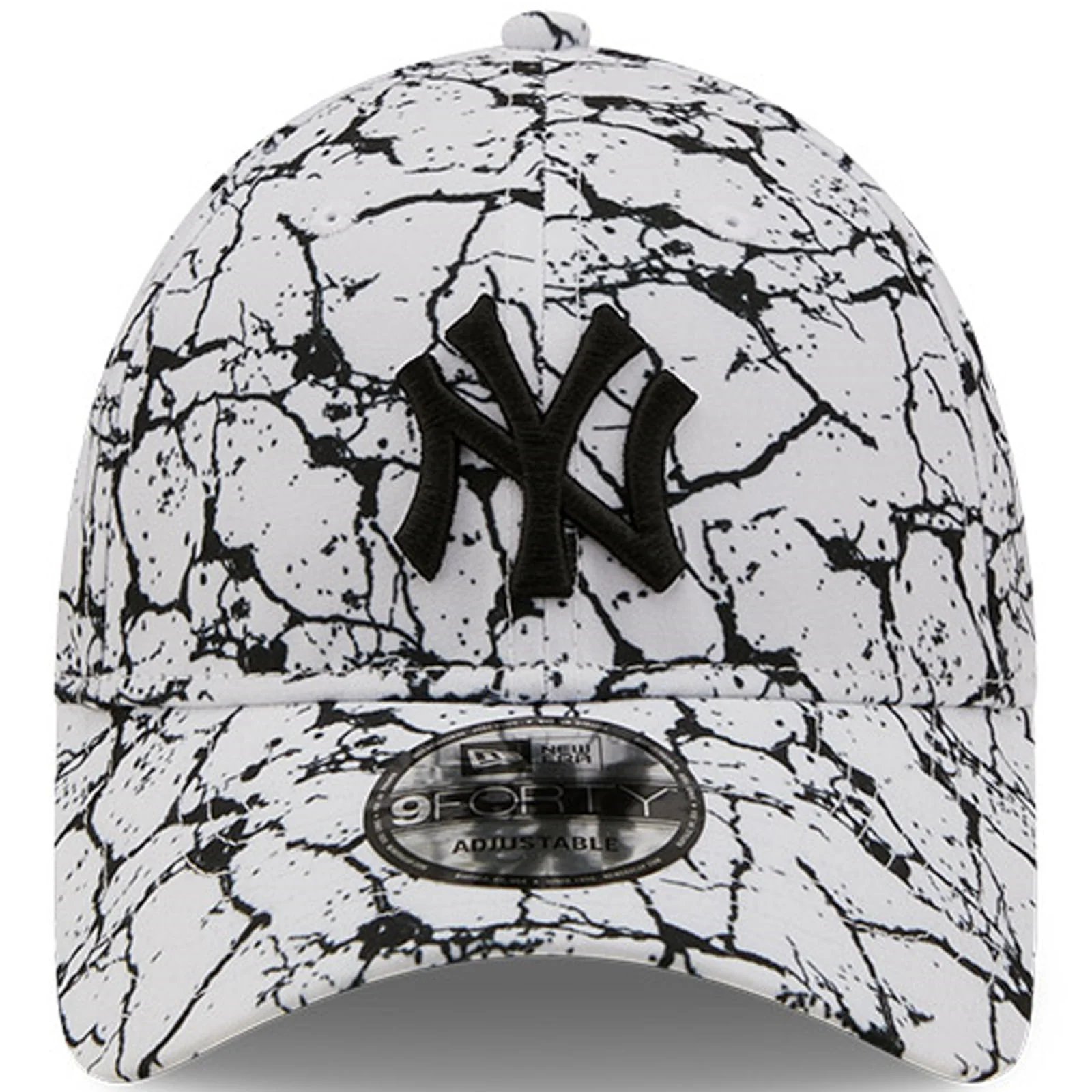New Era Mens New York Yankees 9FORTY MLB Marble Baseball Cap - White - Image 4