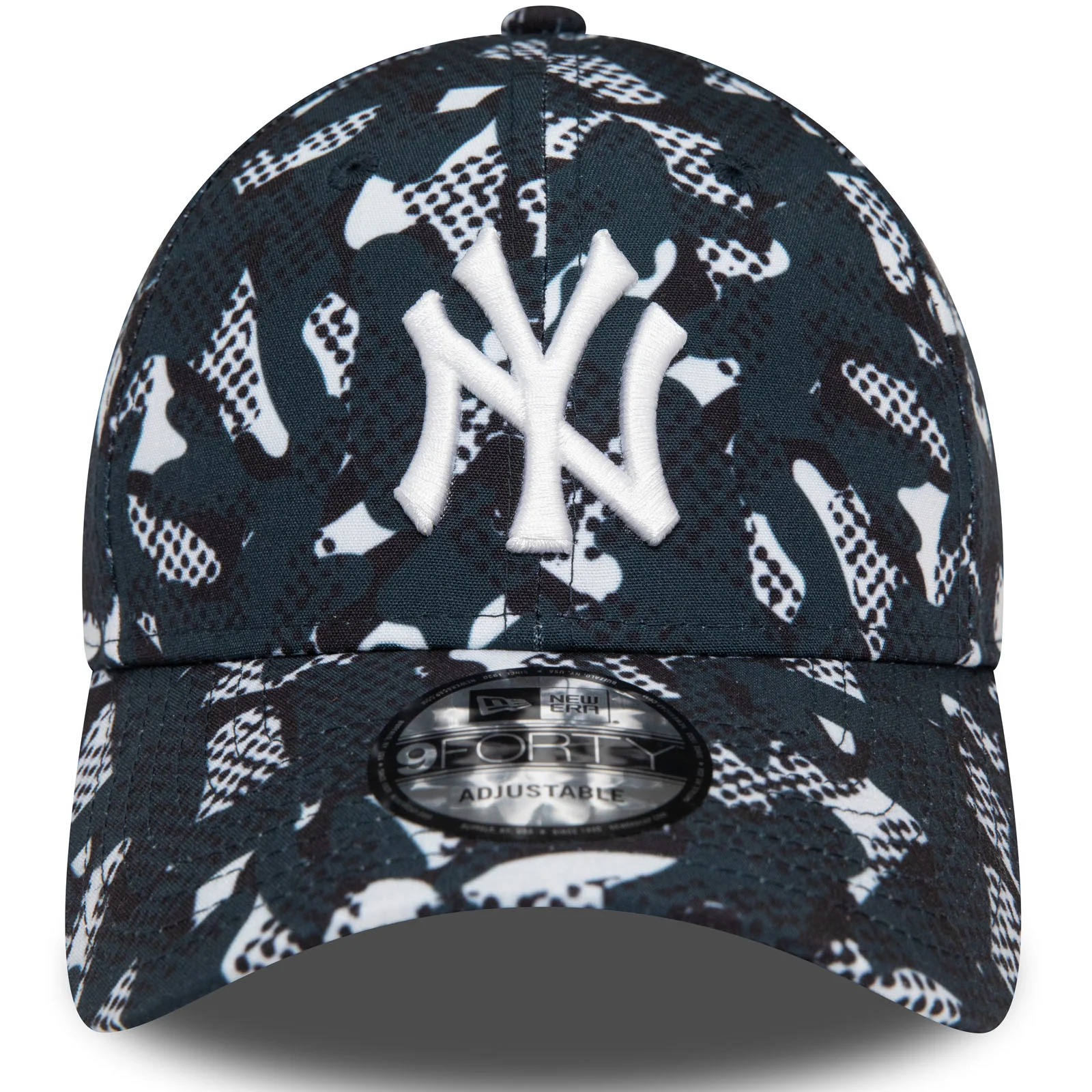 New Era Mens New York Yankees Seasonal Print 9FORTY Baseball Cap - Blue - Image 4