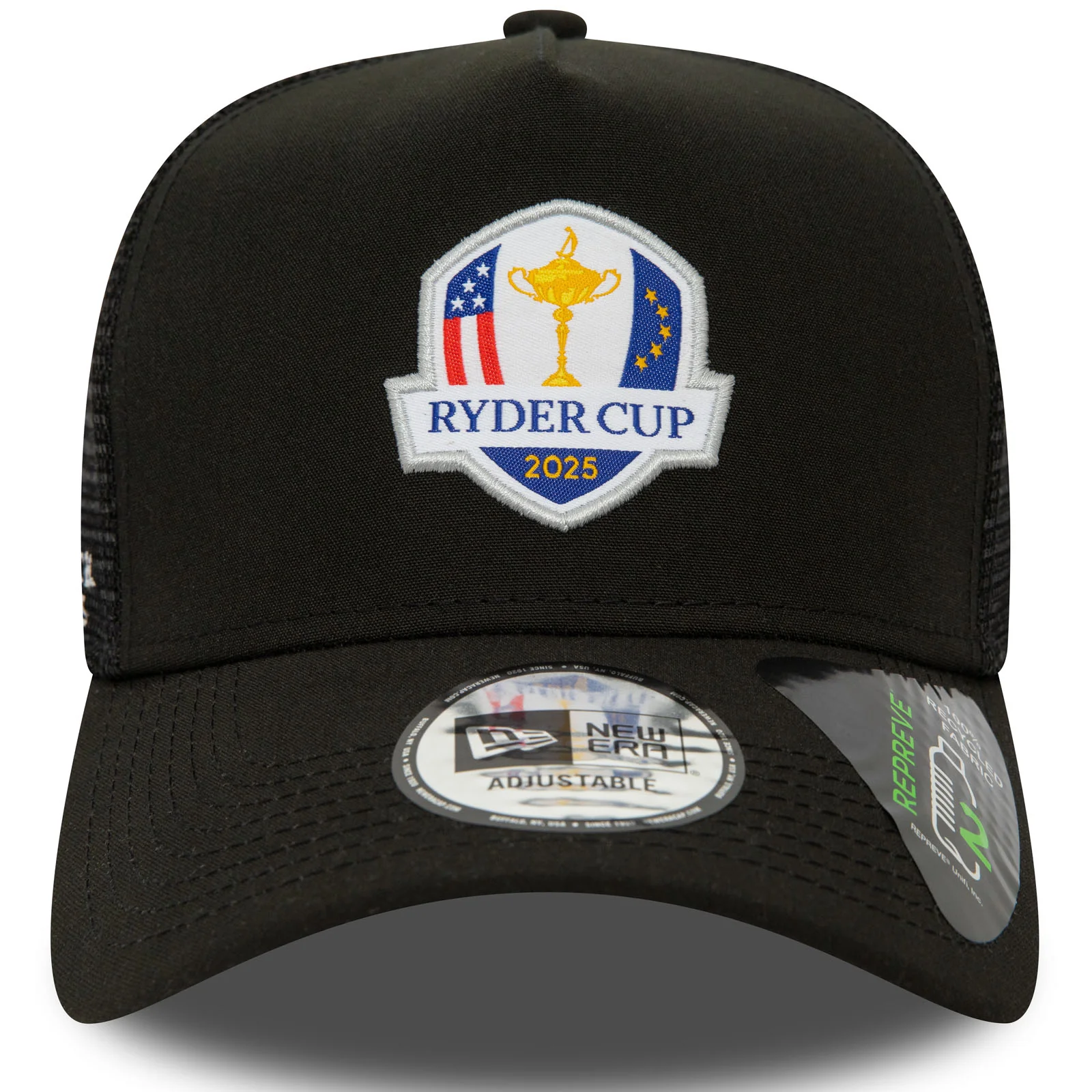 New Era Mens Ryder Cup 2025 A-Frame Repreve Trucker Hat - Black - Image 4
