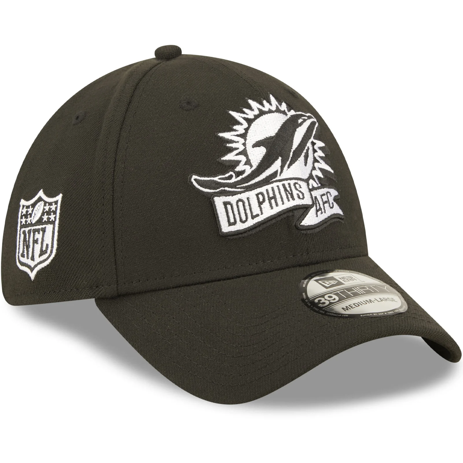 New Era Miami Dolphins NFL 2022 Sideline 39THIRTY Baseball Cap - Black - Image 3