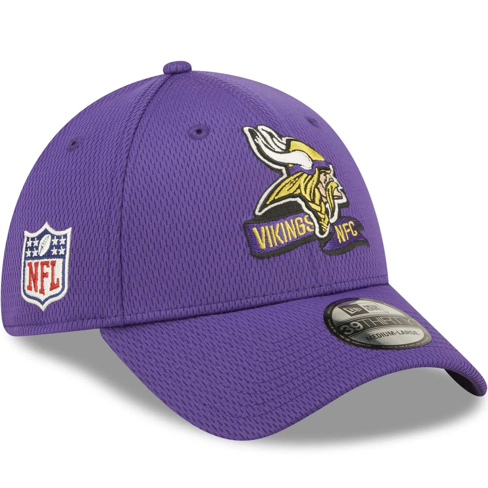 New Era Minnesota Vikings NFL 39THIRTY Sideline Coach 2022 Baseball Cap Purple - Image 3