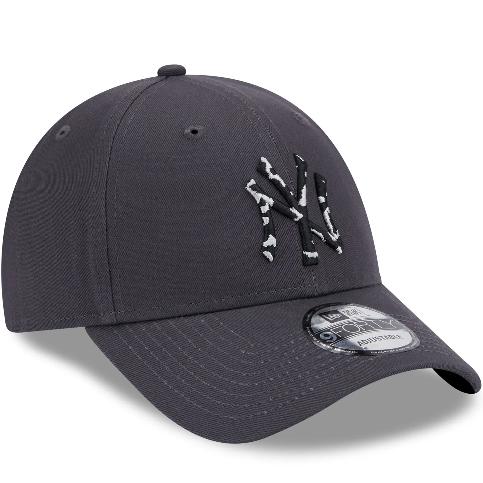 New Era NY Yankees Logo Infill 9FORTY Strapback Cap - Grey - Image 3