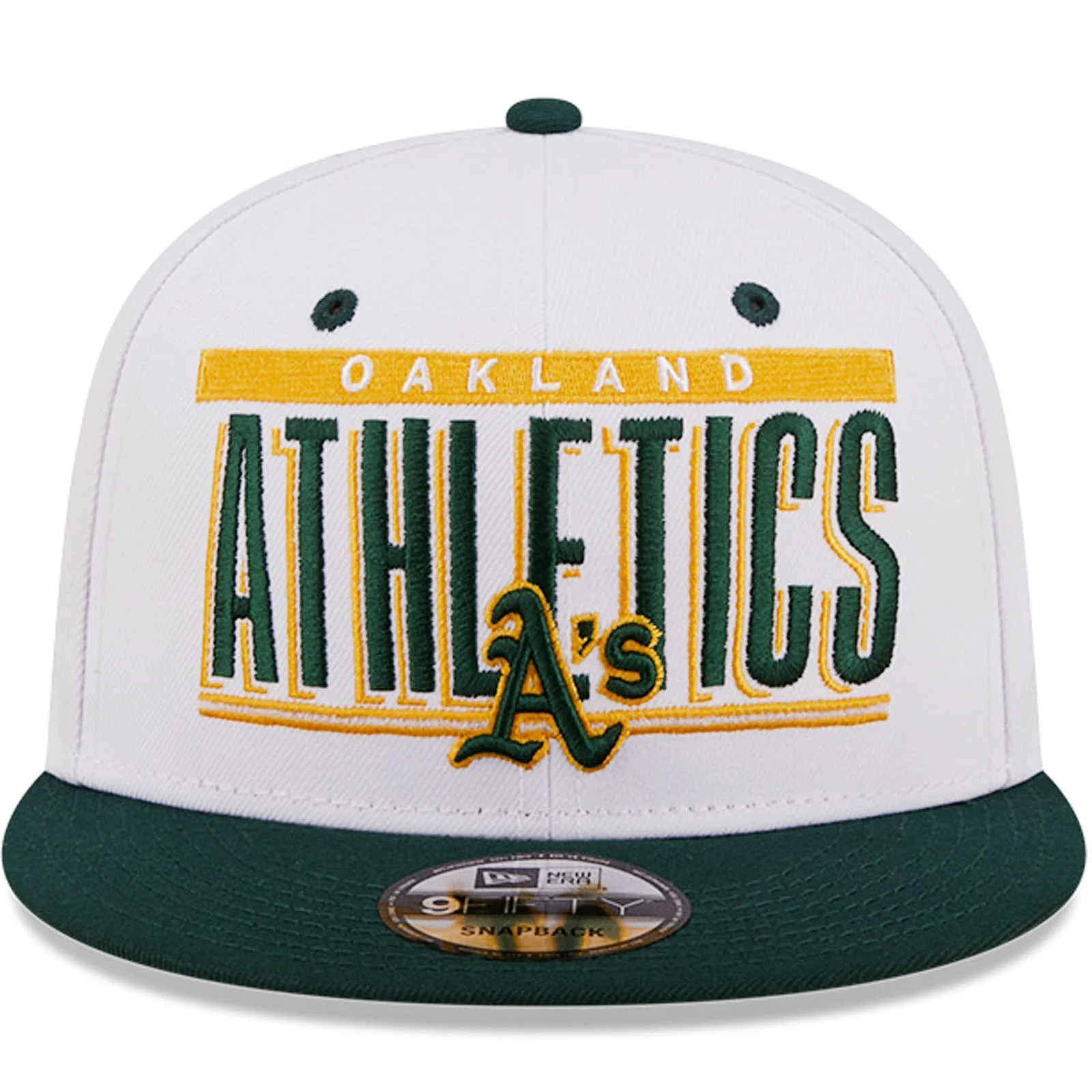 New Era Oakland Athletics 9FIFTY MLB Retro Title Baseball Cap - White - Image 4