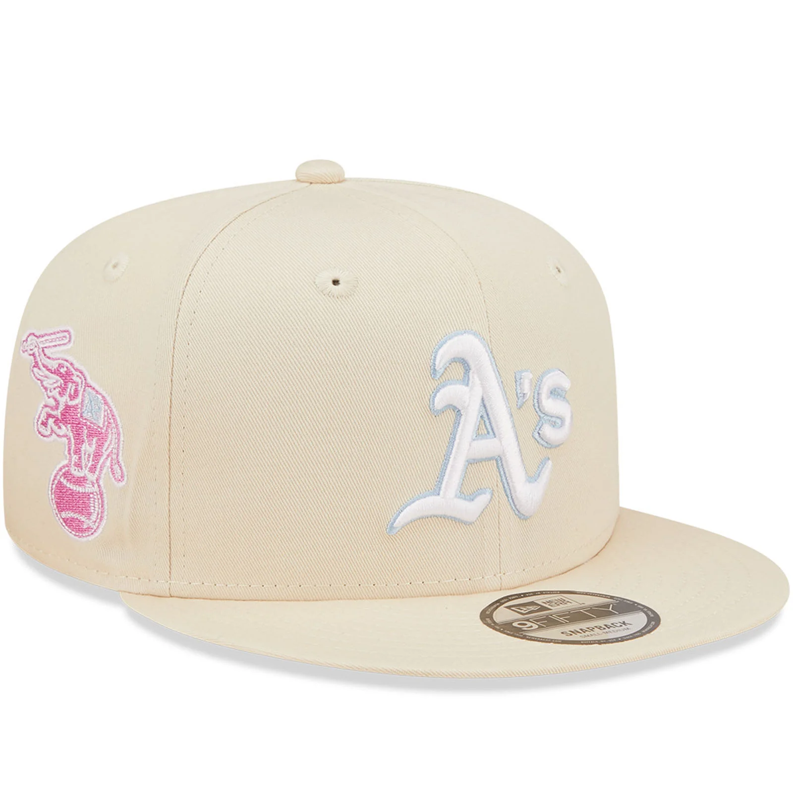 New Era Oakland Athletics Pastel Patch 9FIFTY Snapback Cap - Cream - Image 3