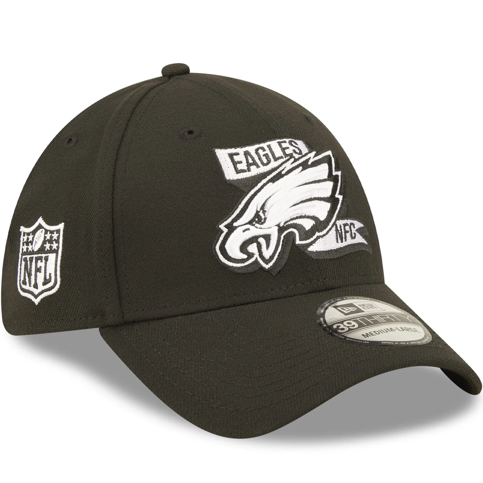 New Era Philadelphia Eagles NFL 39THIRTY Sideline 2022 Baseball Cap - Black - Image 3