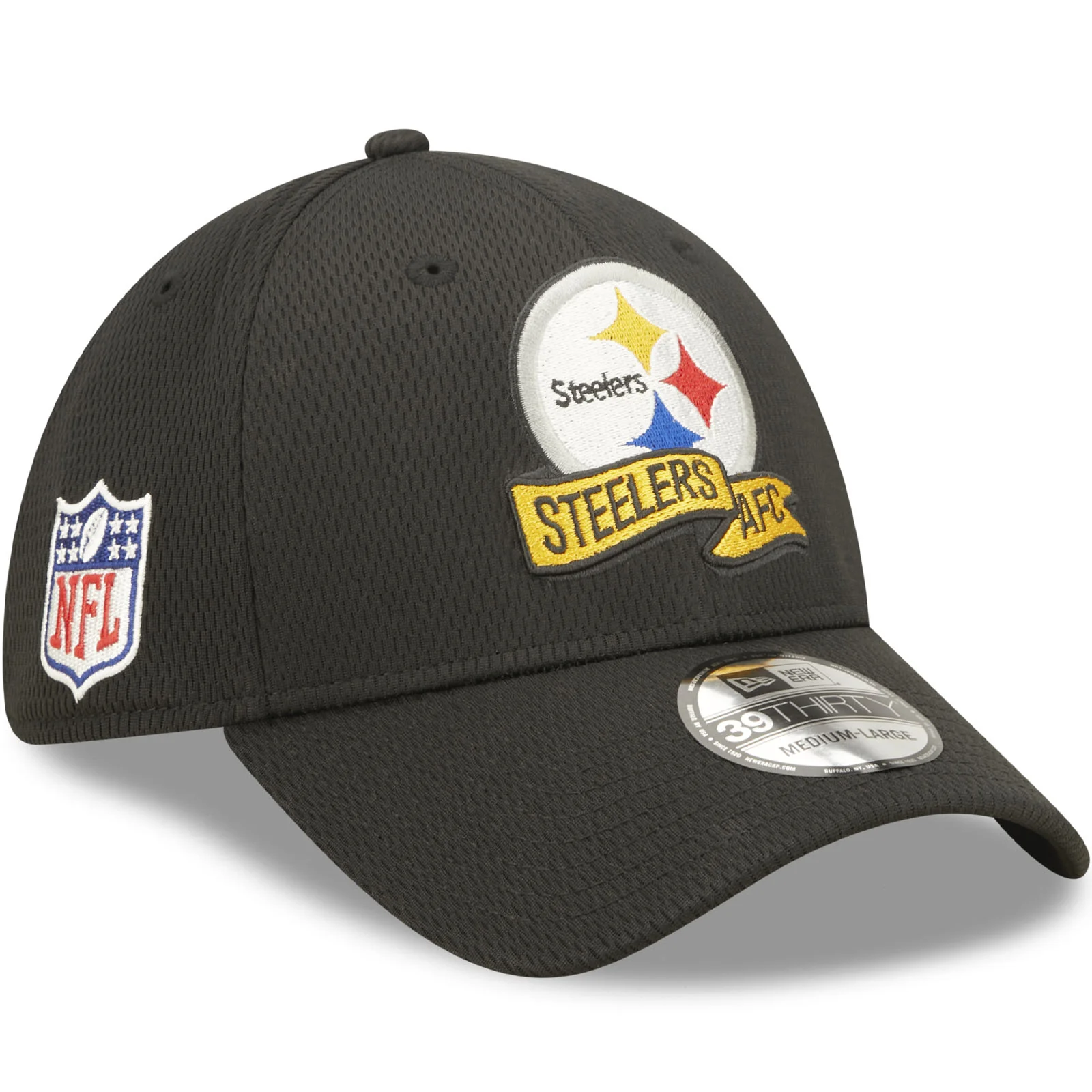 New Era Pittsburgh Steelers NFL 39THIRTY Sideline Coach 2022 Baseball Cap Black - Image 3