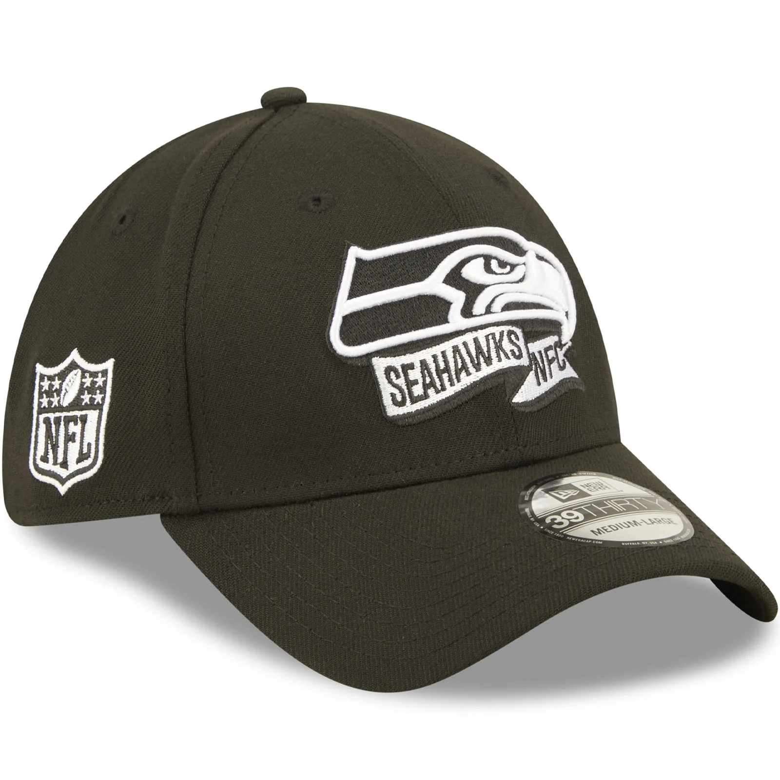 New Era Seattle Seahawks NFL 39THIRTY Sideline 2022 Baseball Cap - Black - Image 3