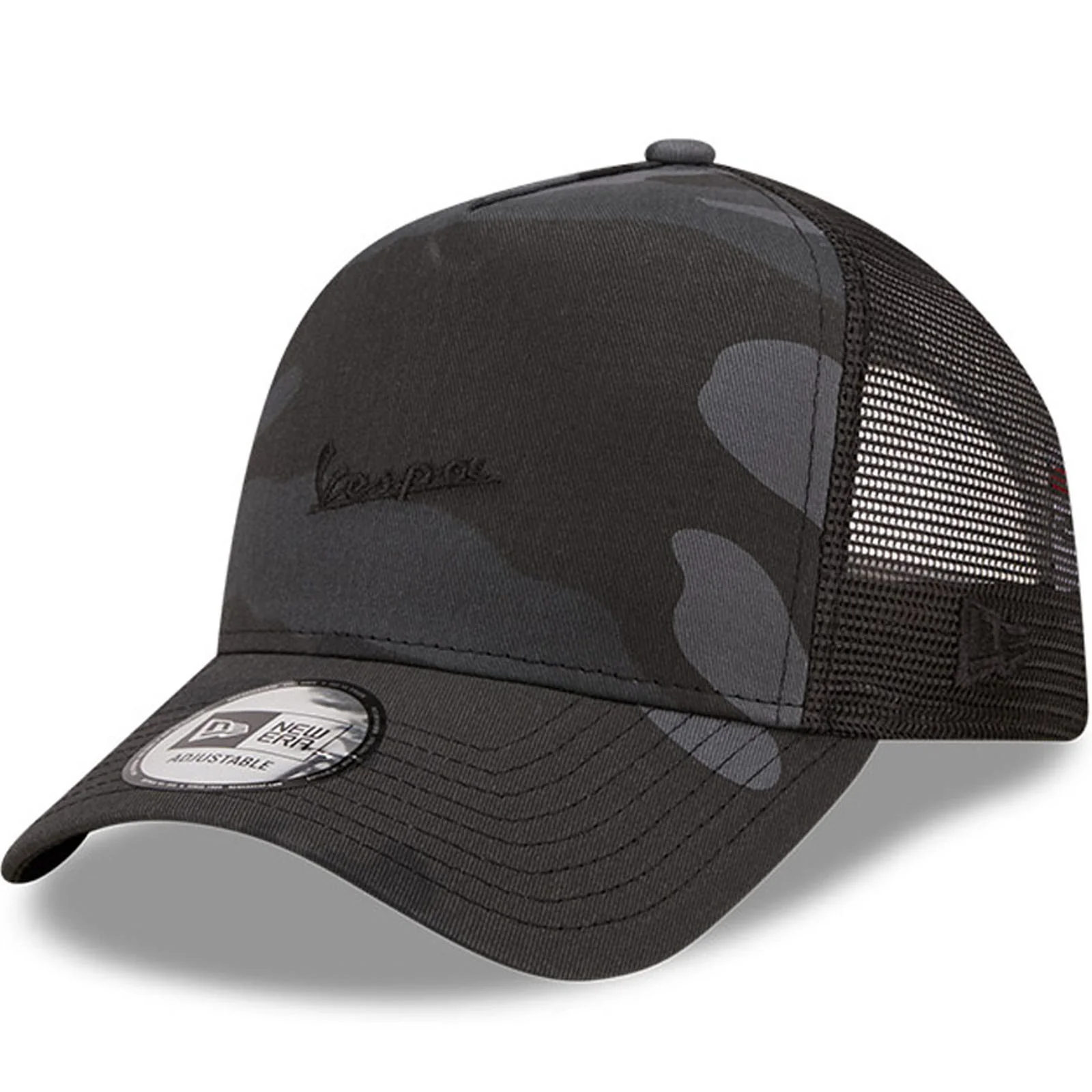New Era Vespa Piaggio Camo E-Frame Baseball Trucker Cap - Black