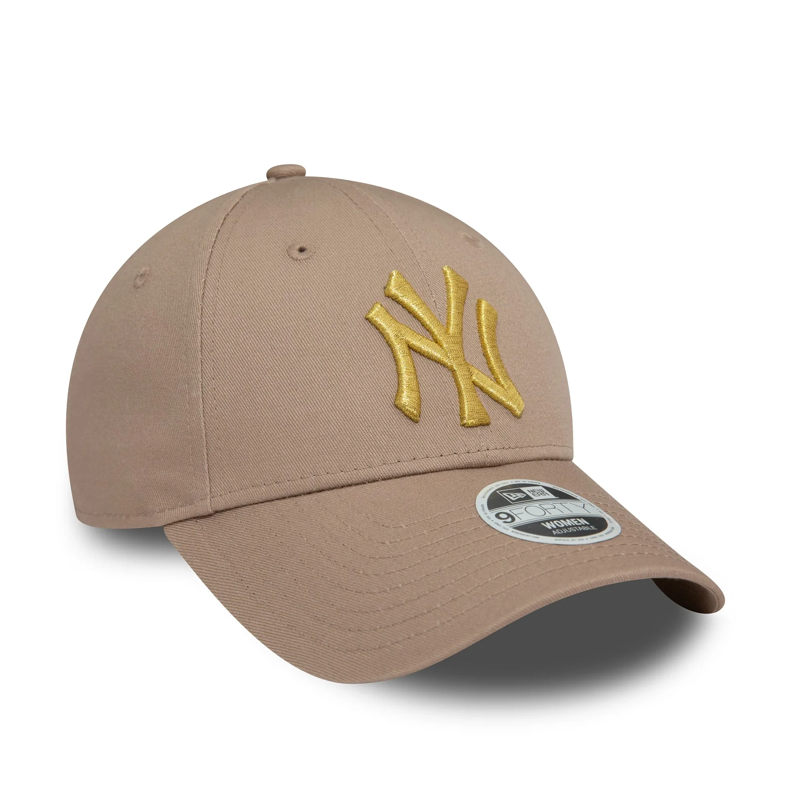 New Era Womens New York Yankees Metallic Logo 9FORTY Baseball Cap - Brown - Image 3