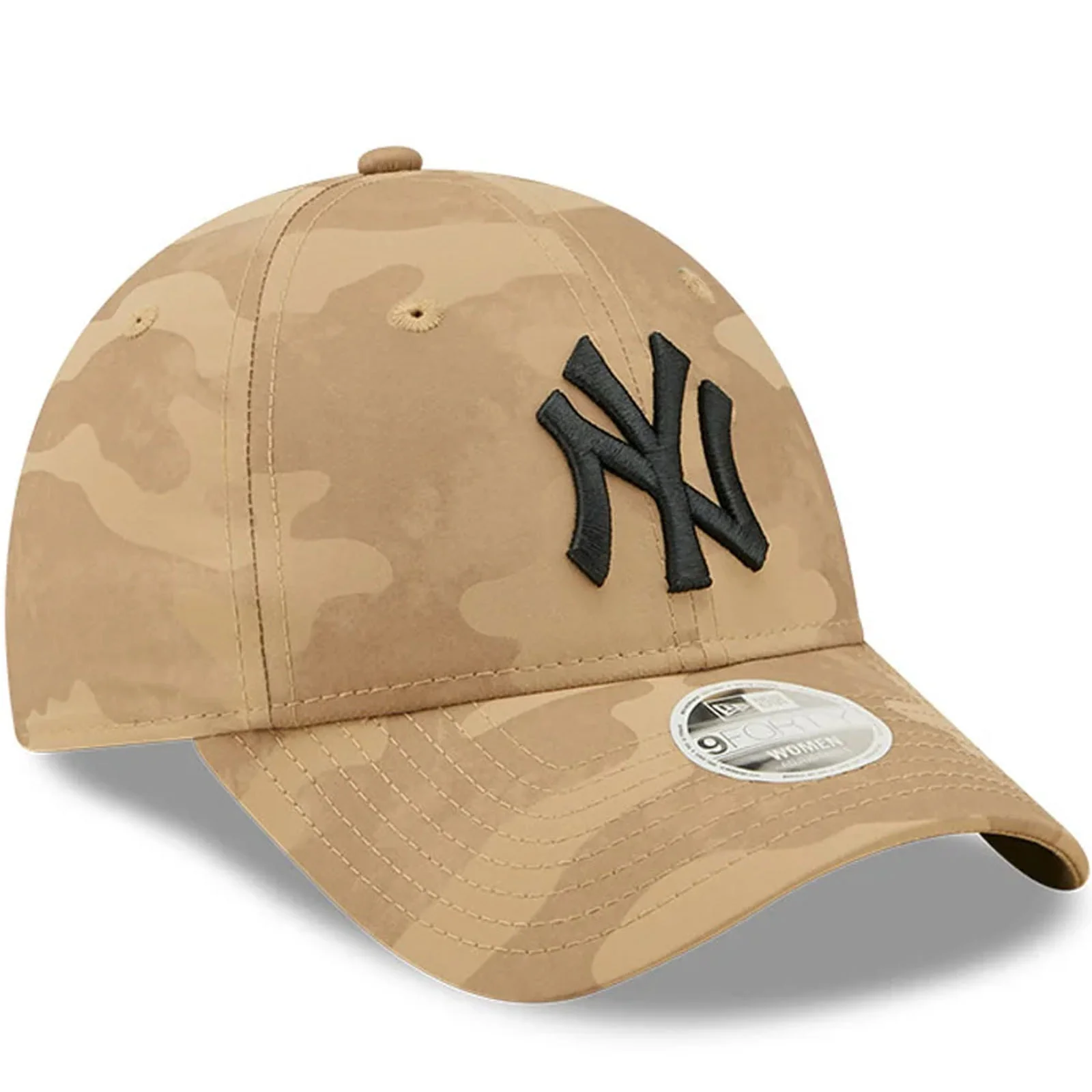 New Era Womens New York Yankees MLB 9FORTY Camo Baseball Cap - Black - Image 3