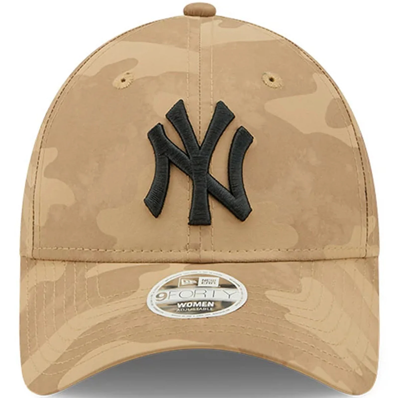 New Era Womens New York Yankees MLB 9FORTY Camo Baseball Cap - Black - Image 4