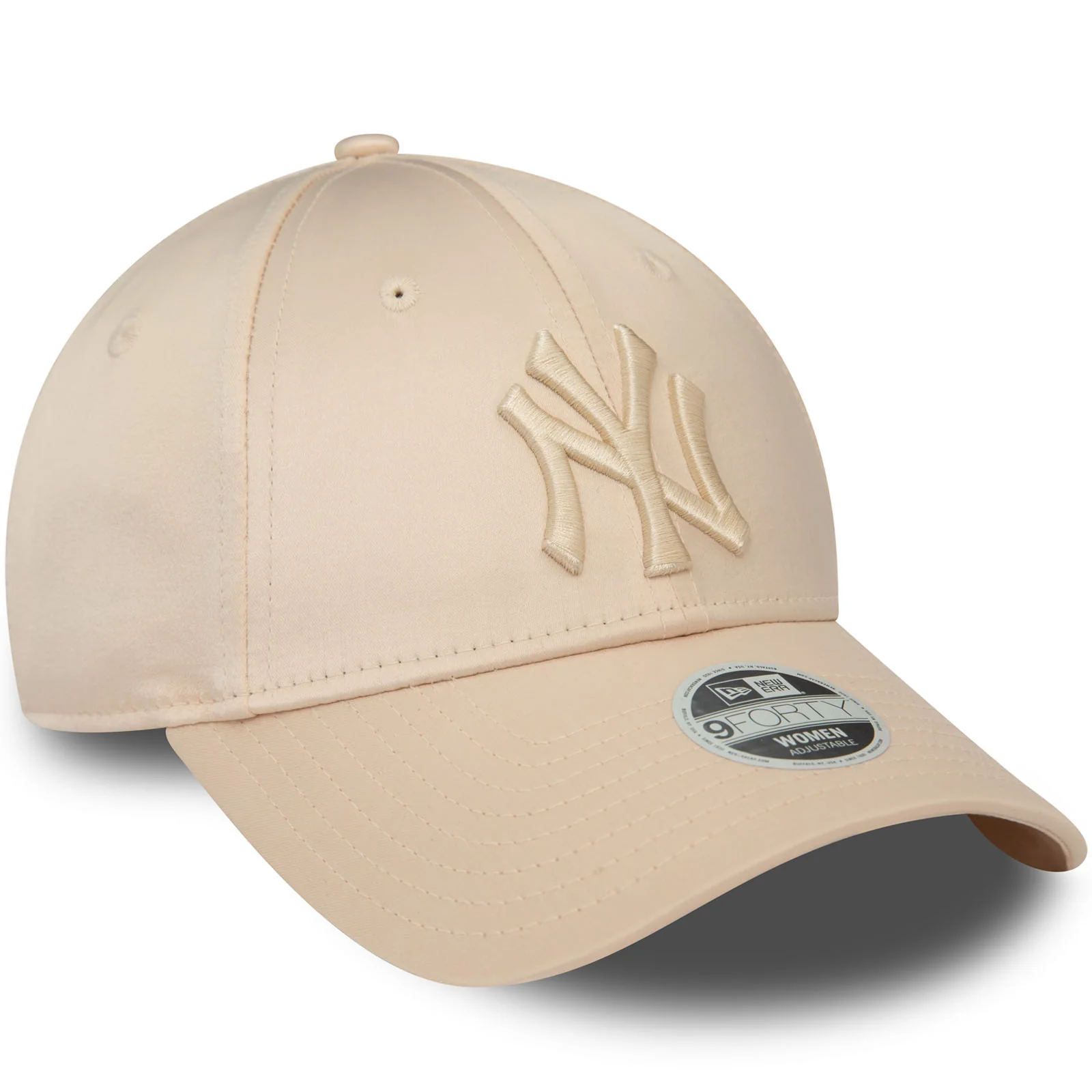 New Era Womens New York Yankees Satin 9FORTY Baseball Cap - Cream - Image 3