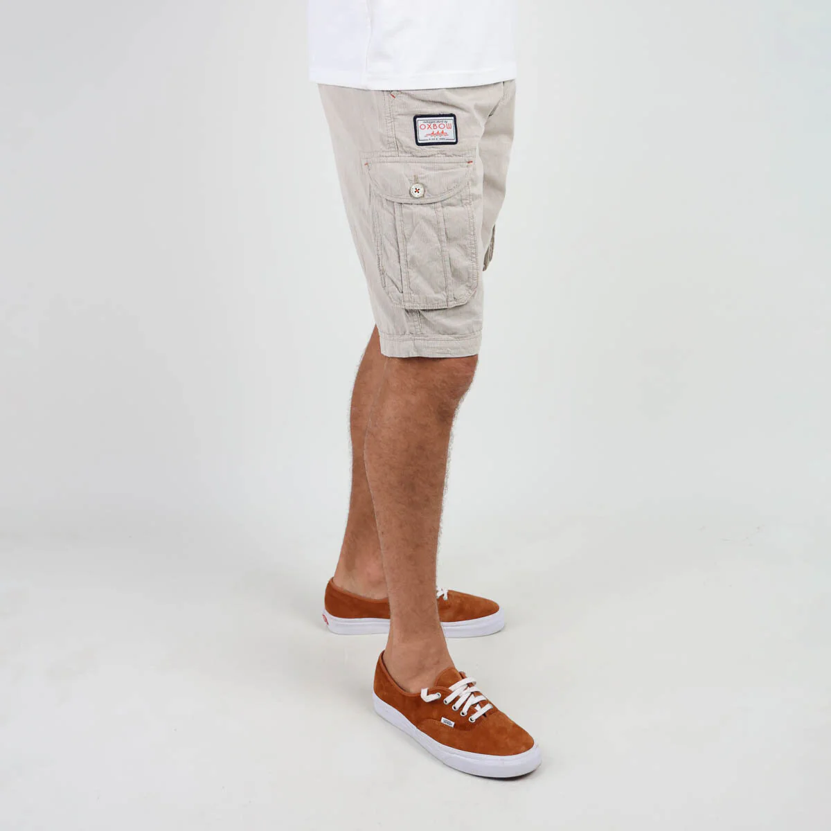 OXBOW Mens Orpek Bermuda Cotton Cargo Shorts with Belt - Image 16