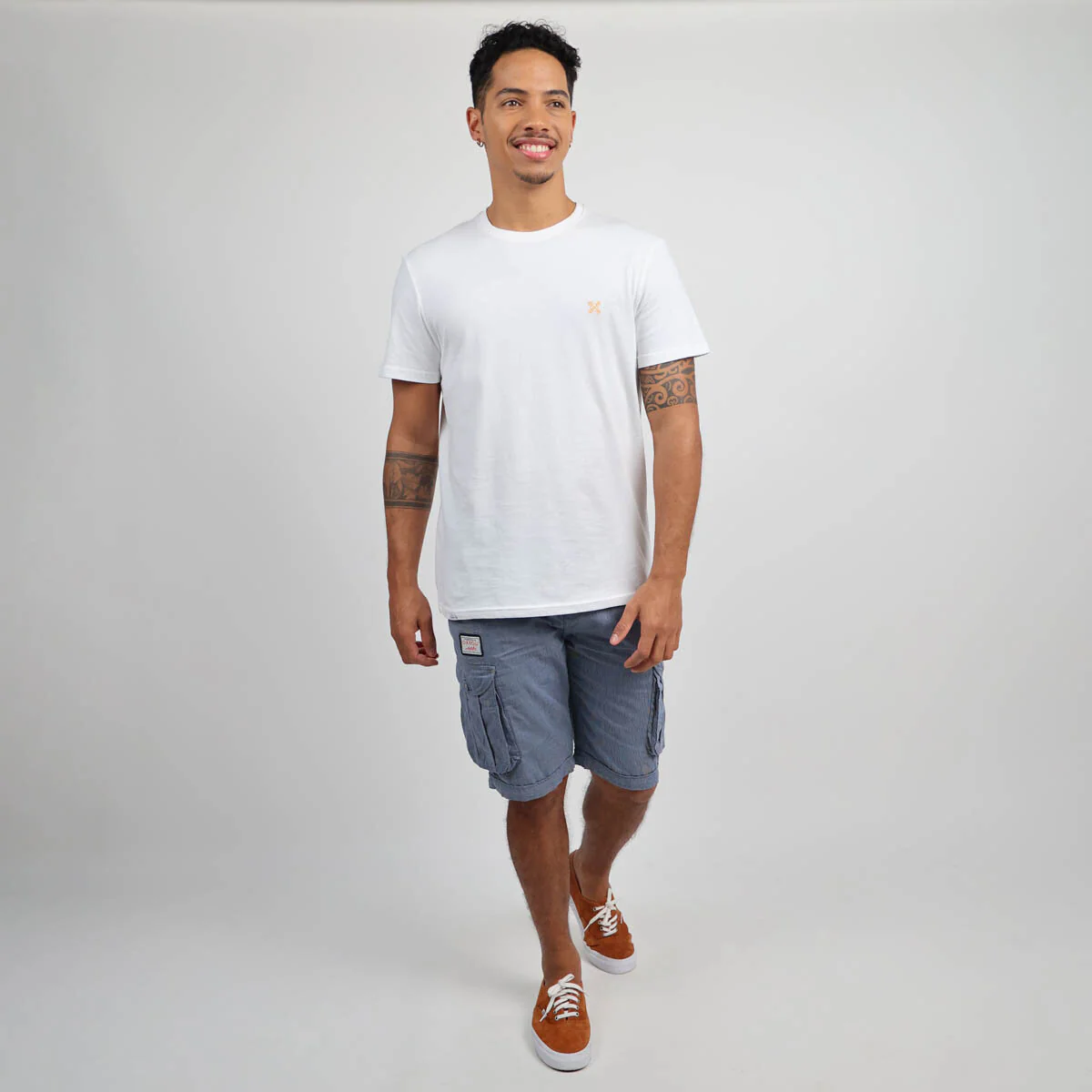OXBOW Mens Orpek Bermuda Cotton Cargo Shorts with Belt - Image 17