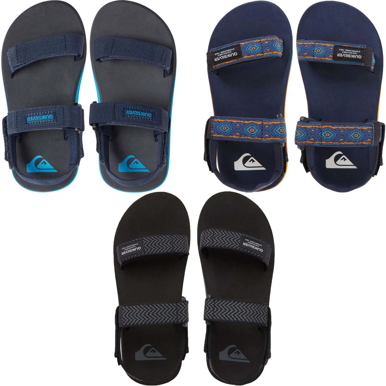 Quiksilver Kids Monkey Caged Strappy Flip Flops - Blue - Image 7
