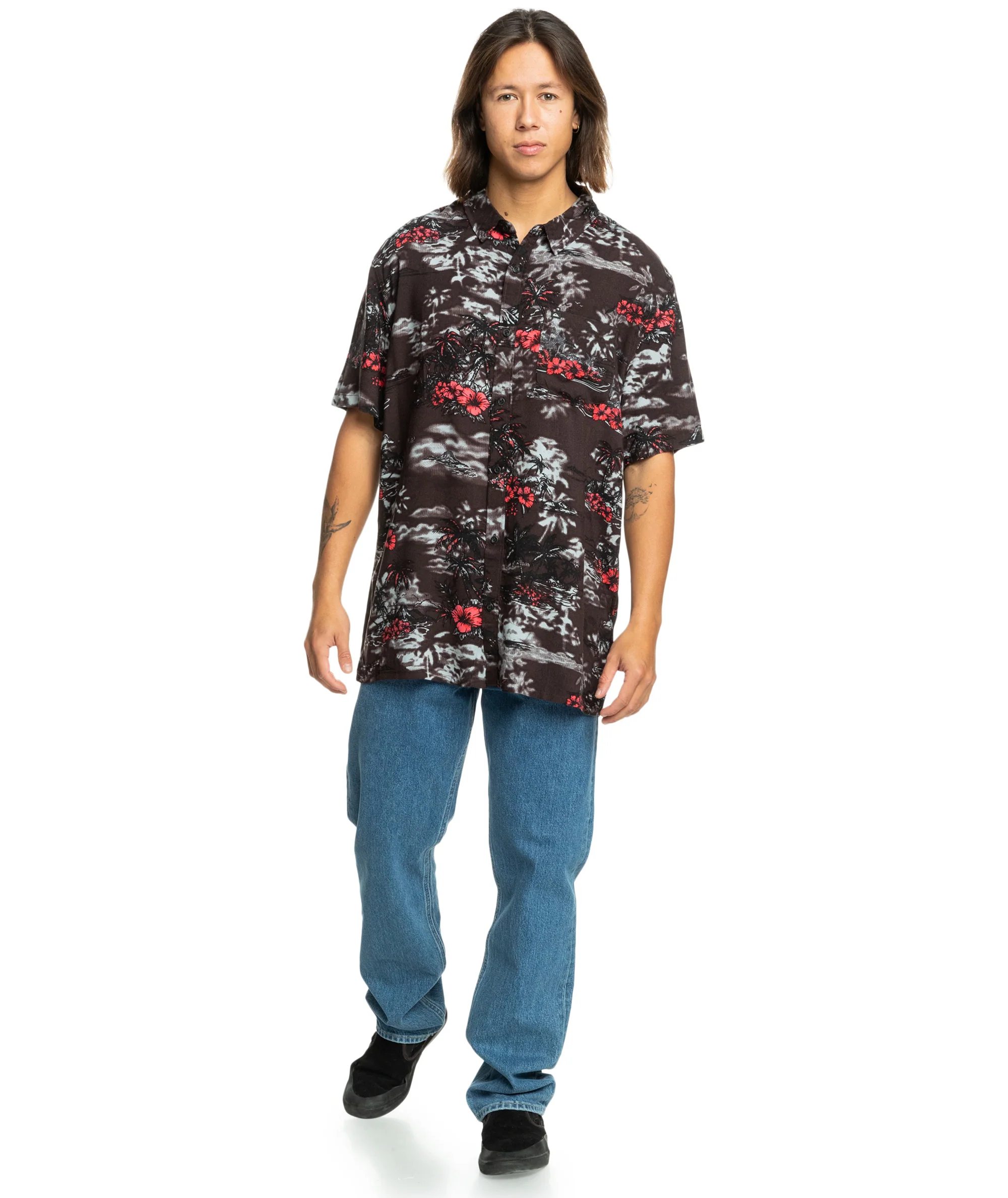Quiksilver Mens Longmanhil Hawaiian Print Short Sleeve Shirt - Image 2