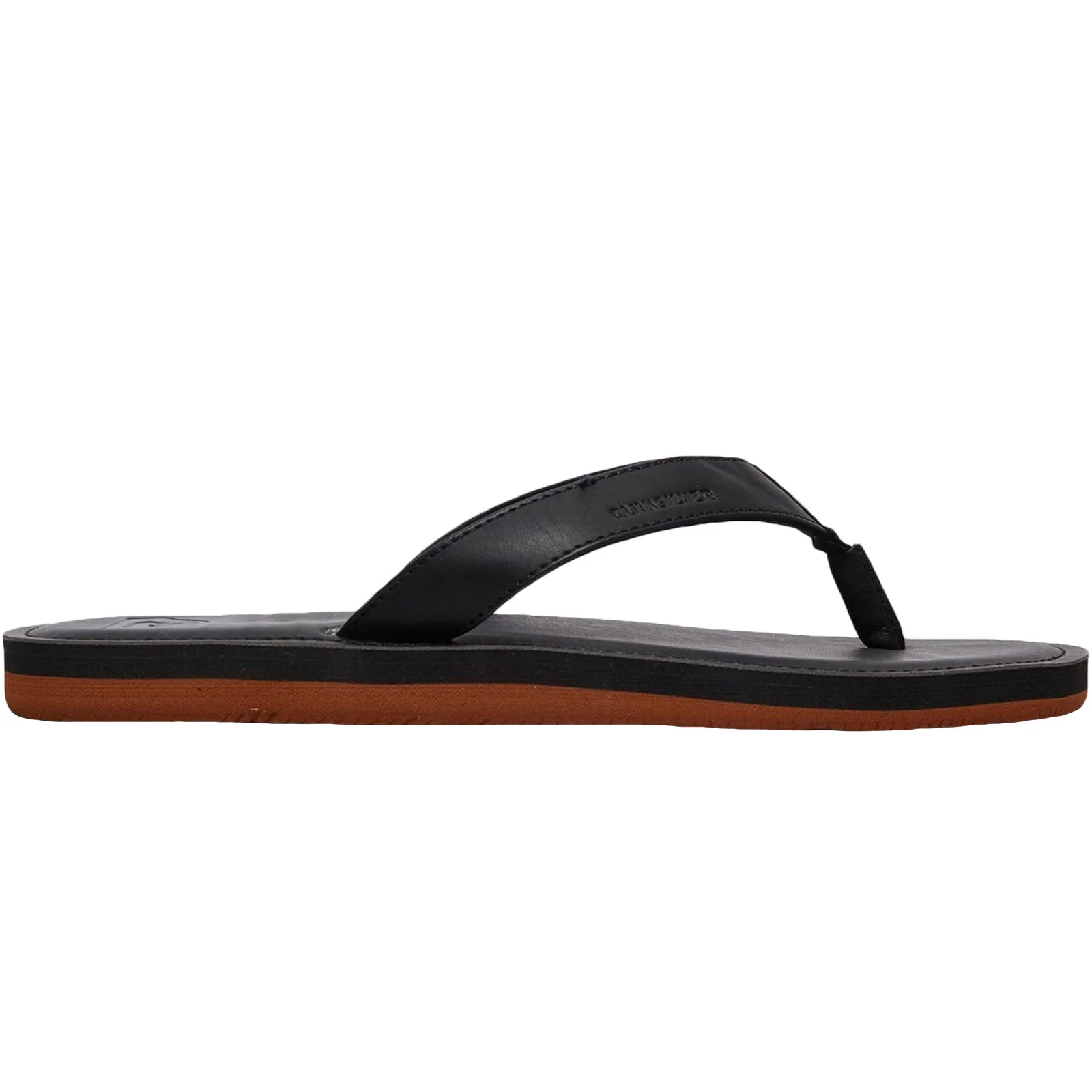 Quiksilver Mens Molokai Leather Flip Flops - Black - Image 2