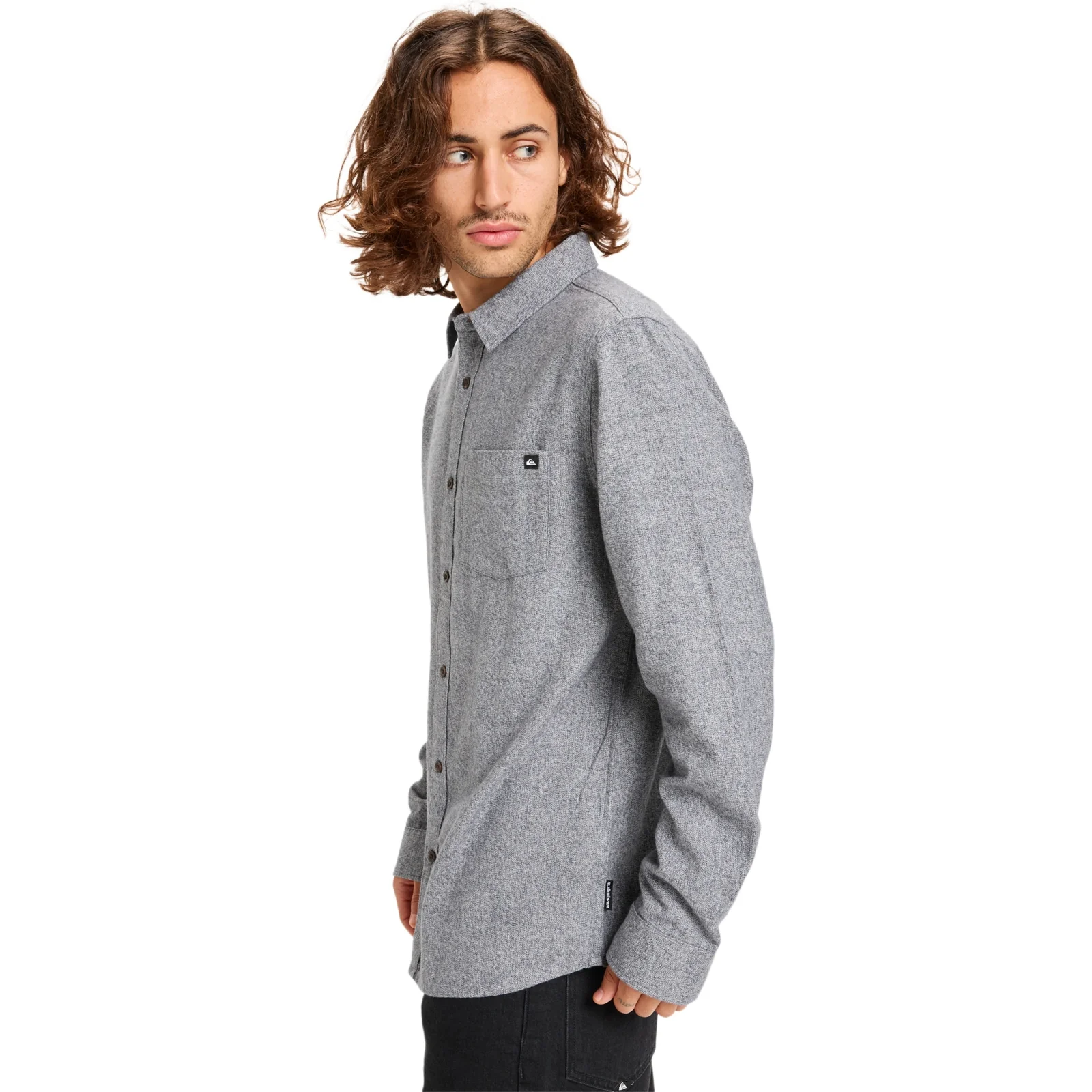 Quiksilver Mens Motherfly Heather Button Up Long Sleeve Shirt - Image 2