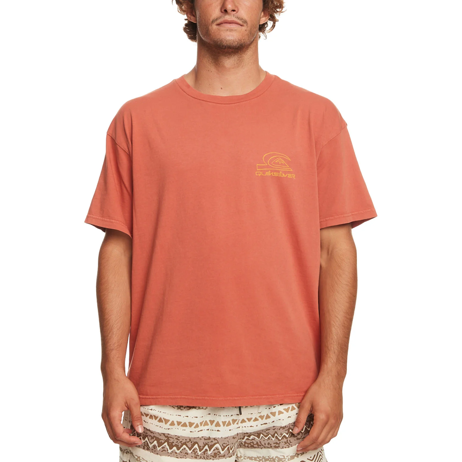 Quiksilver Mens Natural Vibe Short Sleeve Cotton T-Shirt - Baked Clay - Image 2