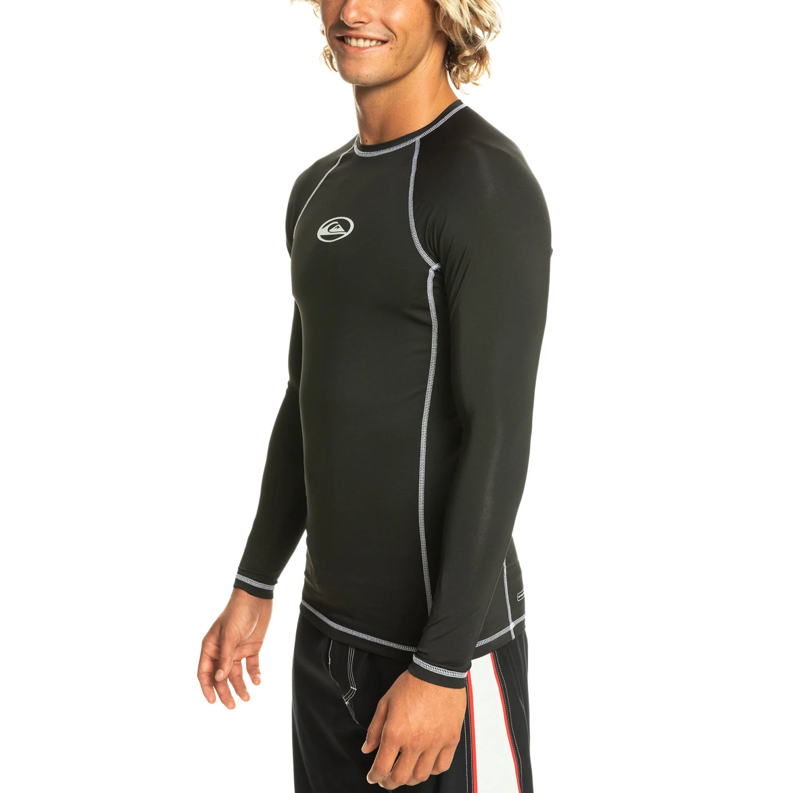 Quiksilver Mens Saturn Protect Long Sleeve UPF 50 Rash Vest - Black - Image 3