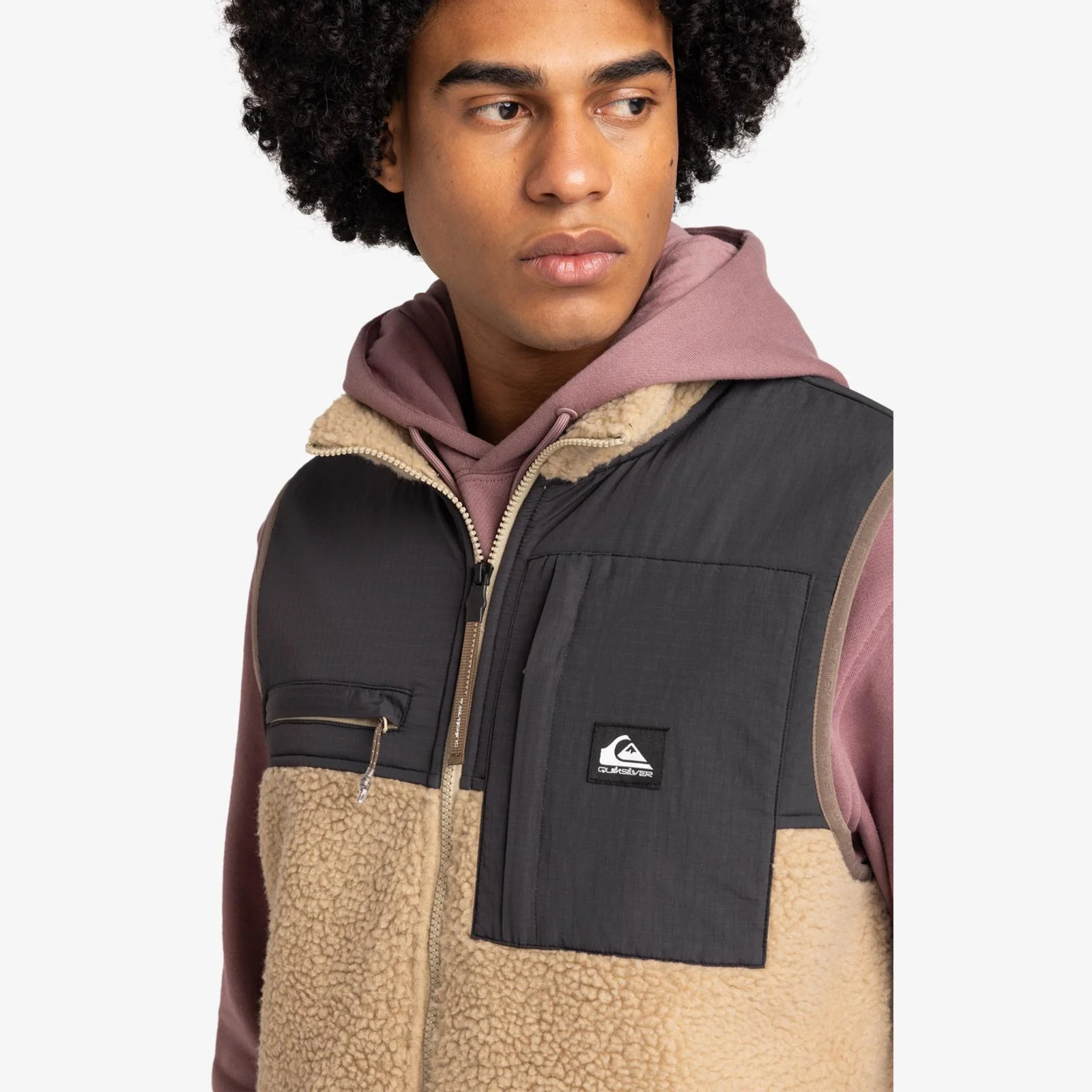 Quiksilver Mens Shallow Water Sherpa Fleece Gilet - Image 9