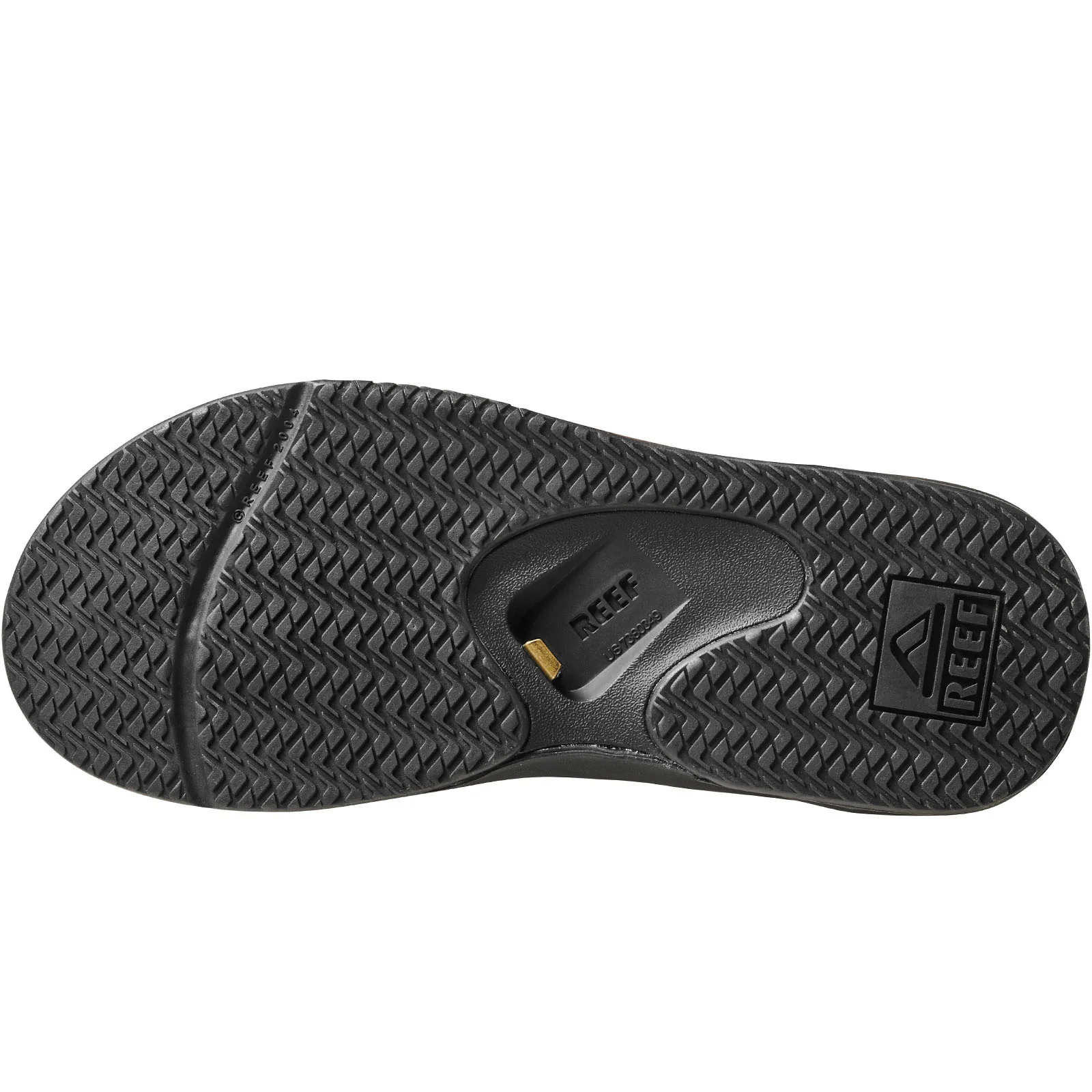 Reef Mens Fanning Leather Flip Flops - Abyss - Image 3