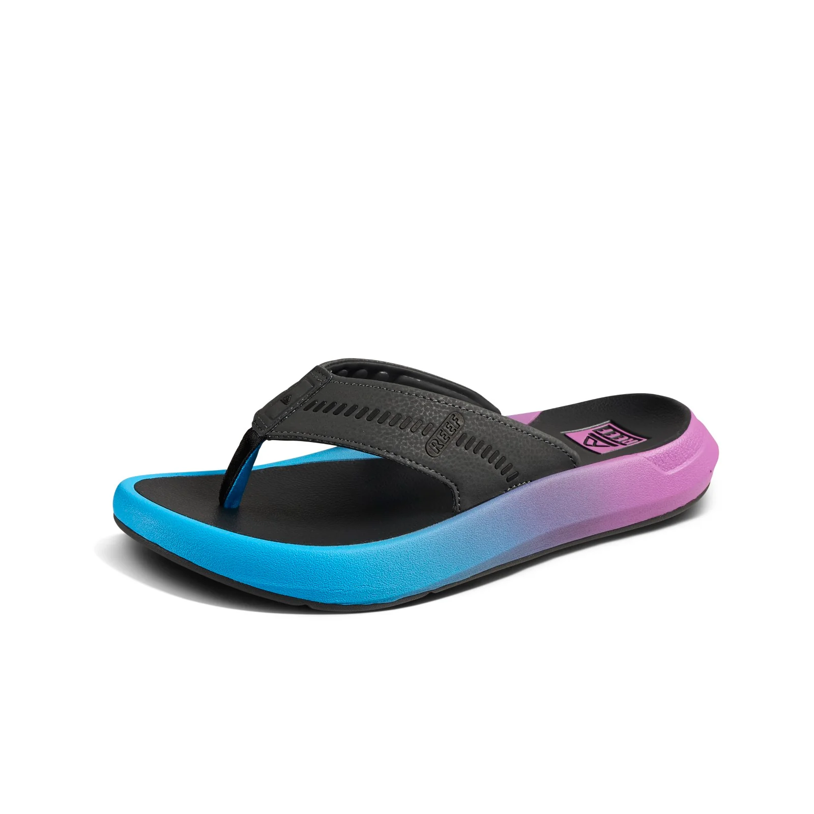Reef Mens Swellsole Cruiser Cushioned Flip Flops Sandals - Black/Grey - Image 6