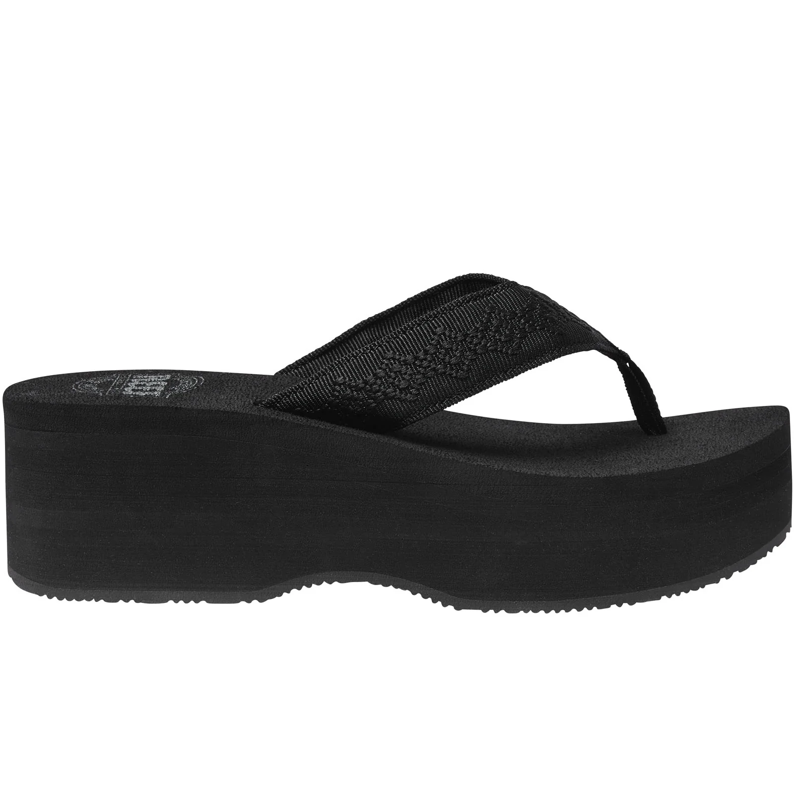 Reef Womens Sandy Hi Summer Chunky Sole Flip Flops - Black - Image 3