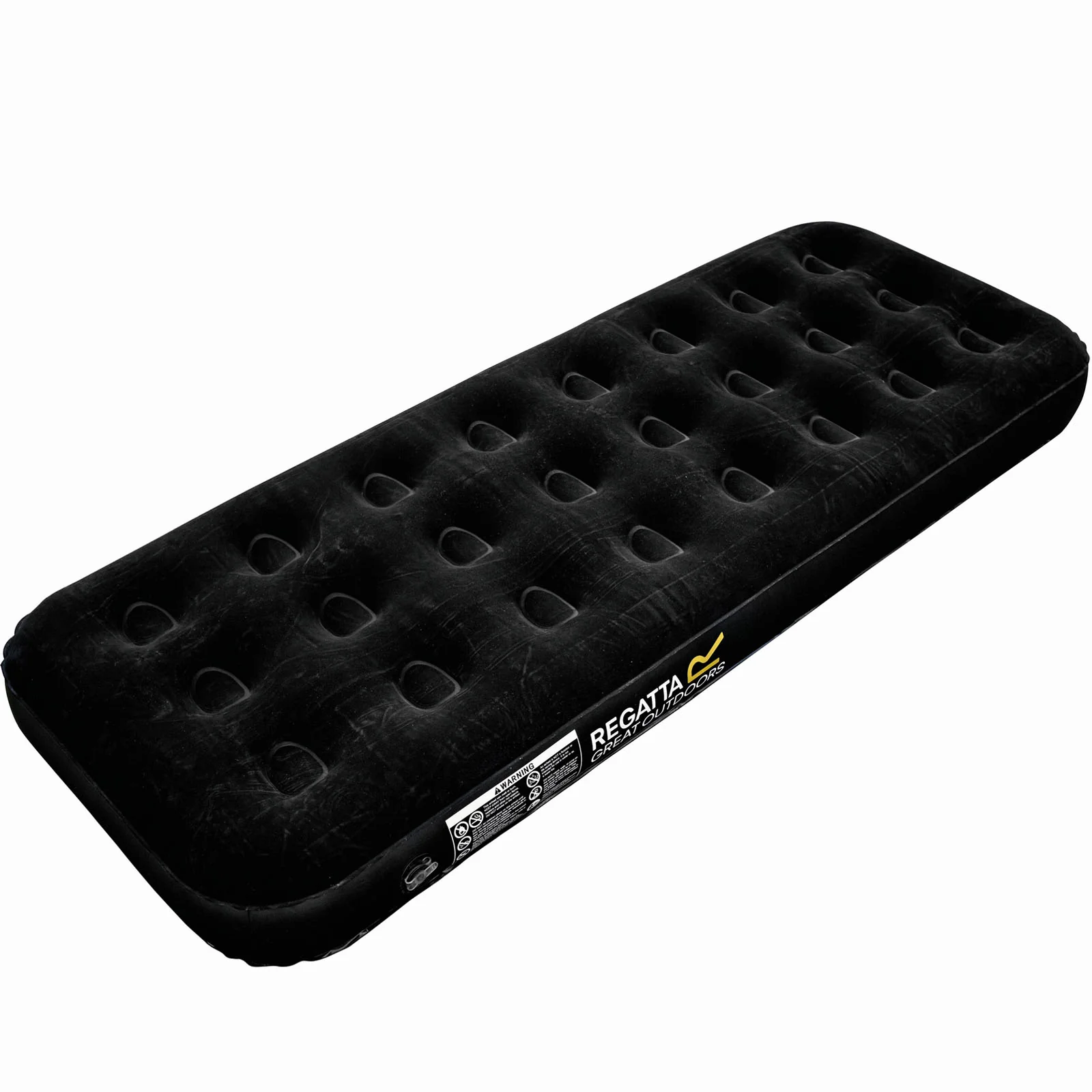 Regatta Flock Finish Camping Inflatable Single 185 x 75 x 21cm Airbed - Black - Image 2