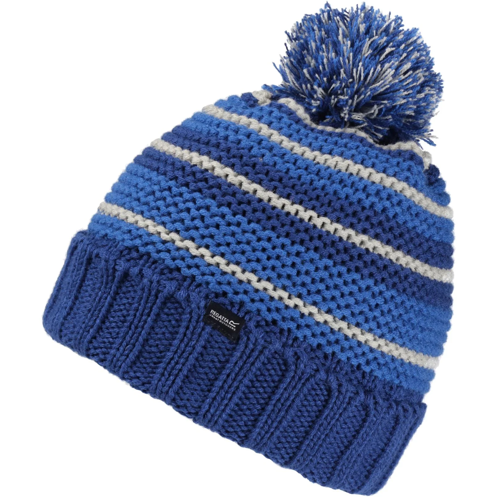 Regatta Kids Davin VI Chunky Knit Fleece Lined Bobble Hat - Image 4