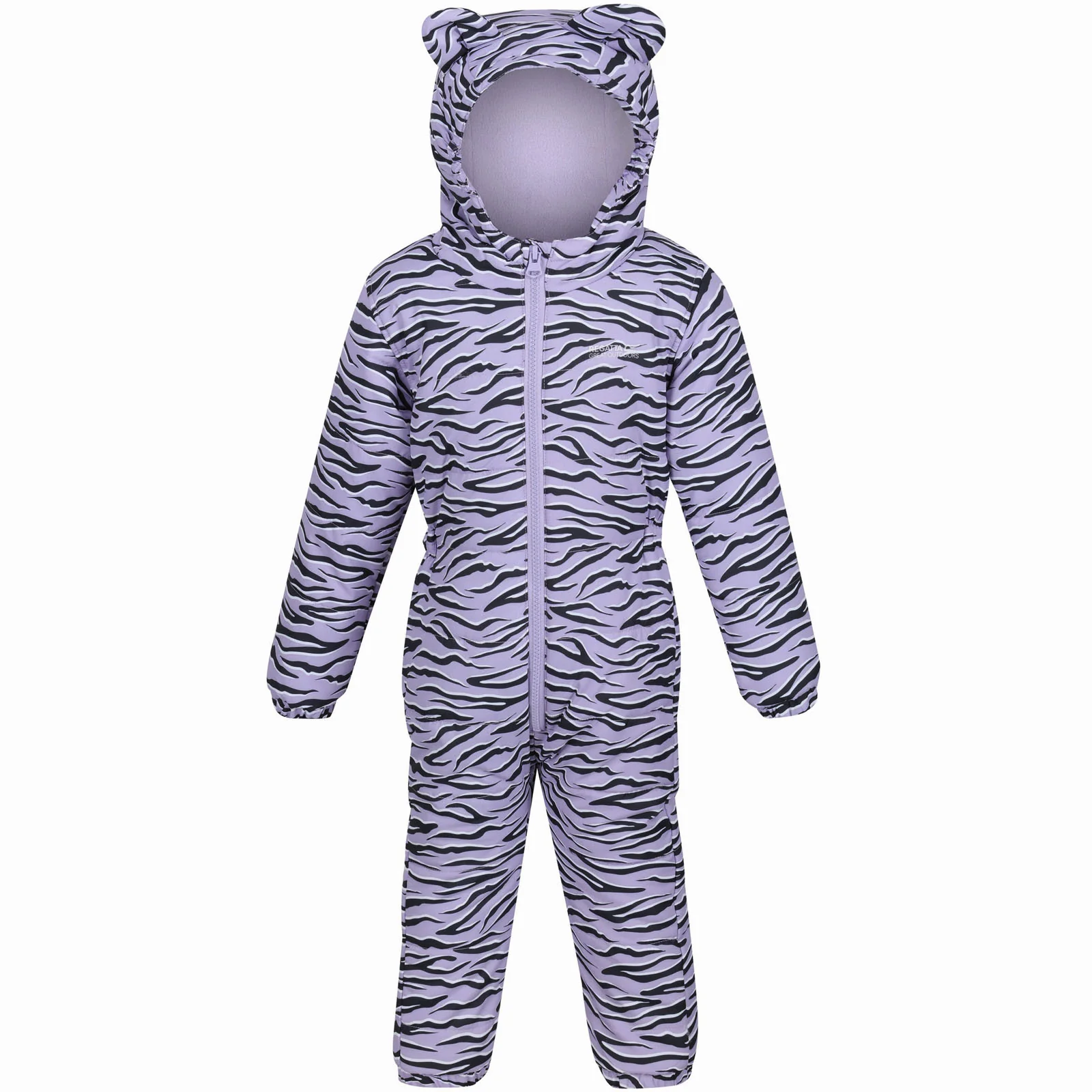 Regatta Kids Penrose Fullzip Insulated Fleece Lined Hood Puddle Suit - Image 3