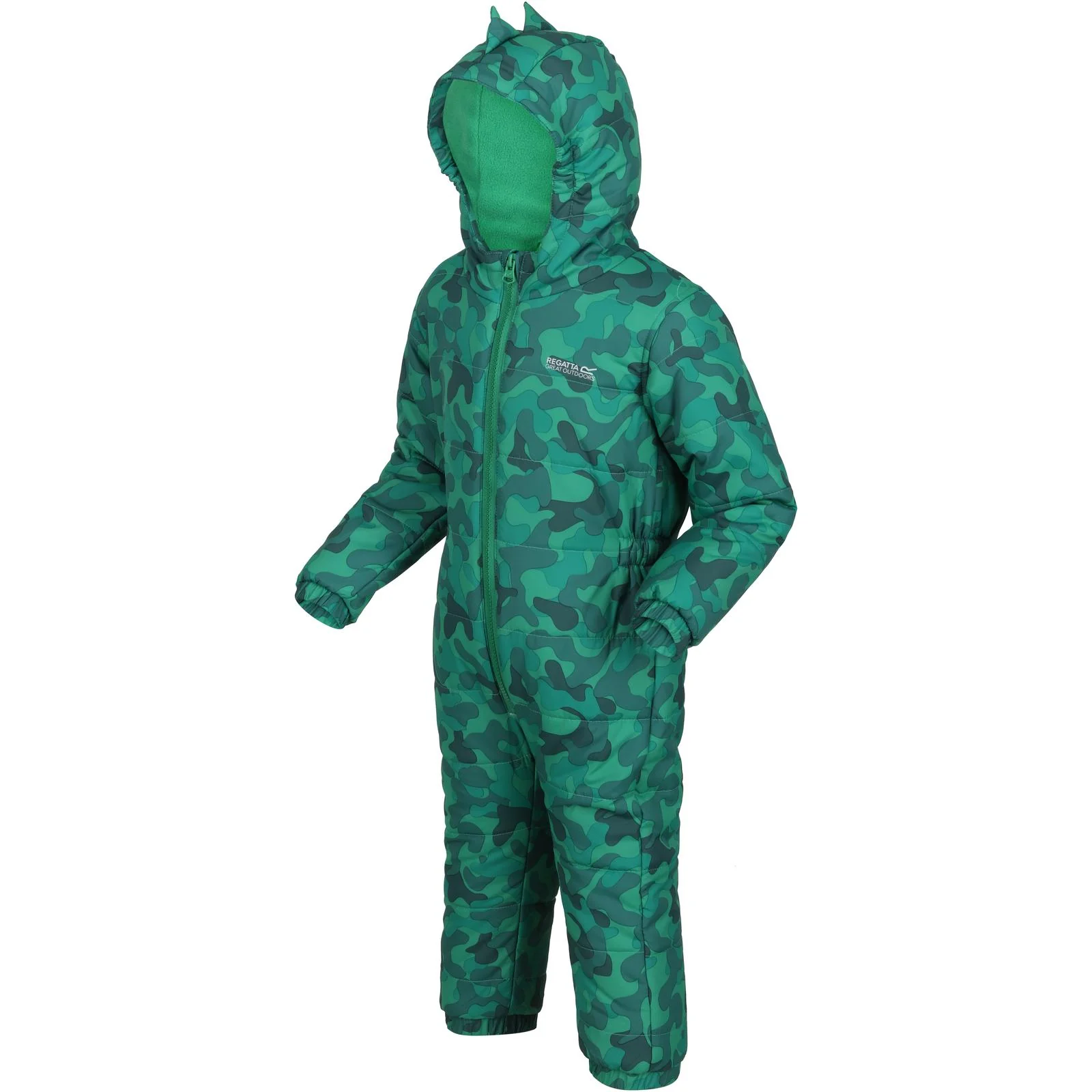 Regatta Kids Penrose Fullzip Insulated Fleece Lined Hood Puddle Suit - Image 7