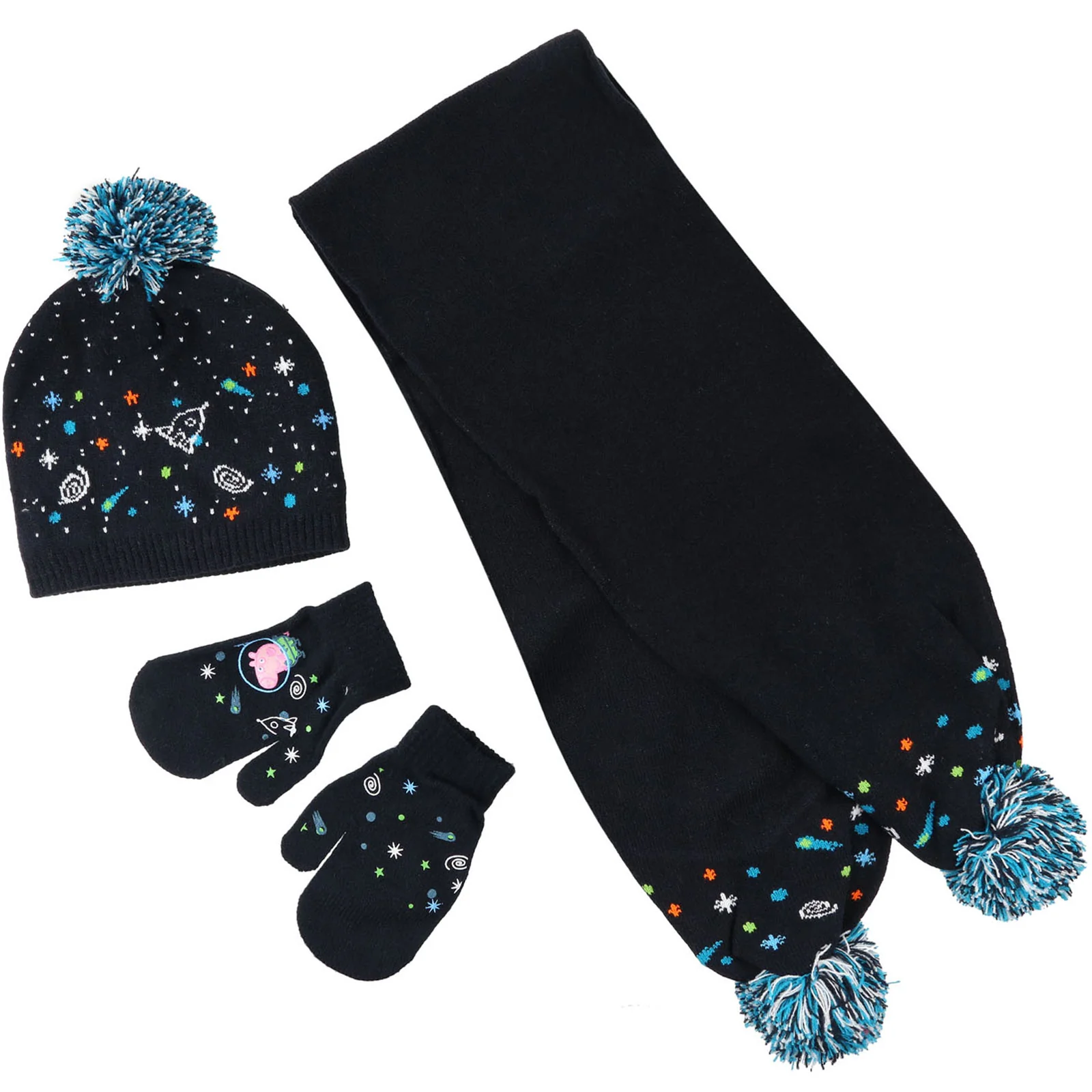Regatta Kids Peppa Pig Pom Pom Hat, Scarf & Glove Set - Image 3
