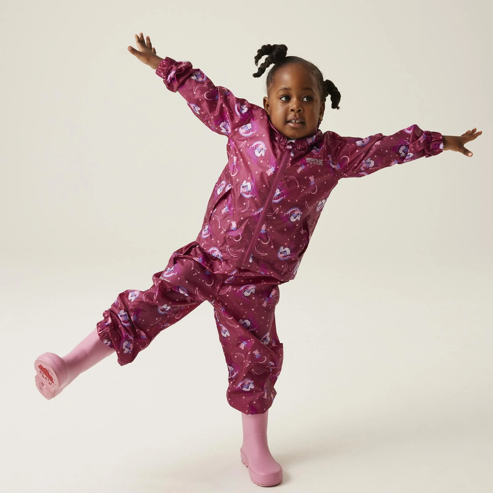 Regatta Kids Peppa Pig Waterproof Pack-It Zip Up Jacket - Image 4