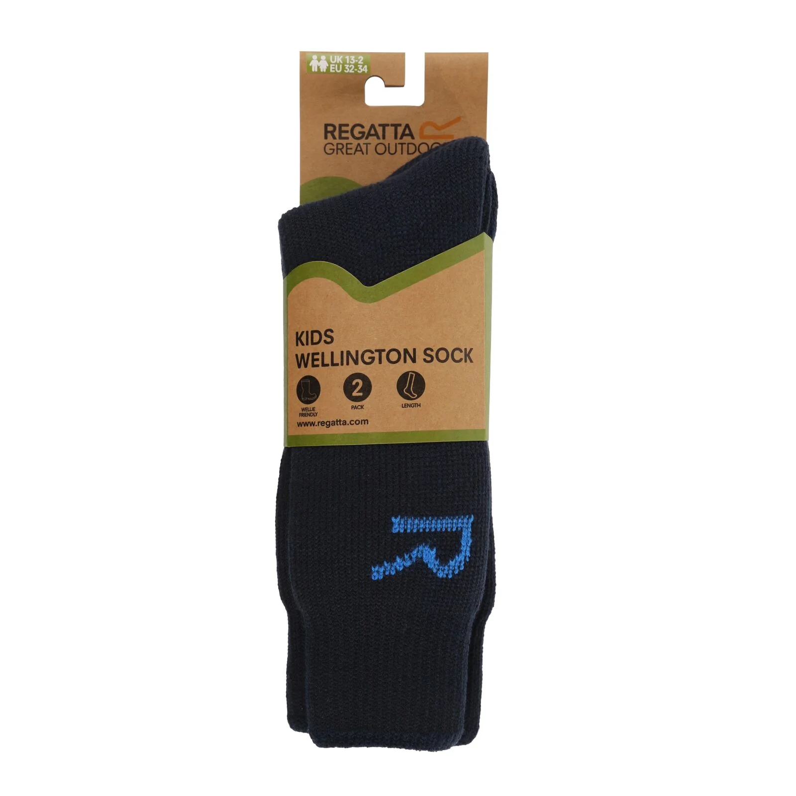 Regatta Kids Wellington Sock 2 Pack Crew Socks - Image 5