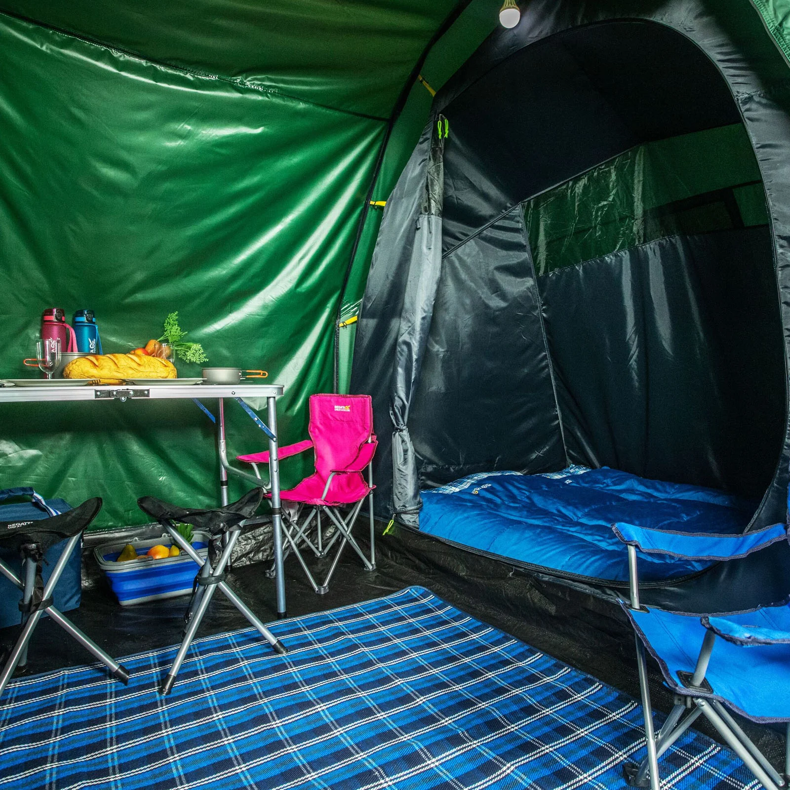 Regatta Kivu 4 Man Vis - a - Vis Caming Tent - Green Patures - Image 2