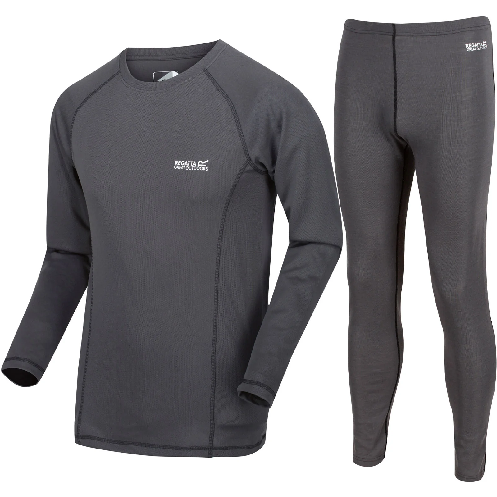 Regatta Mens Bamley Compression Baselayer Bottoms And Top Set - Ash - Image 3