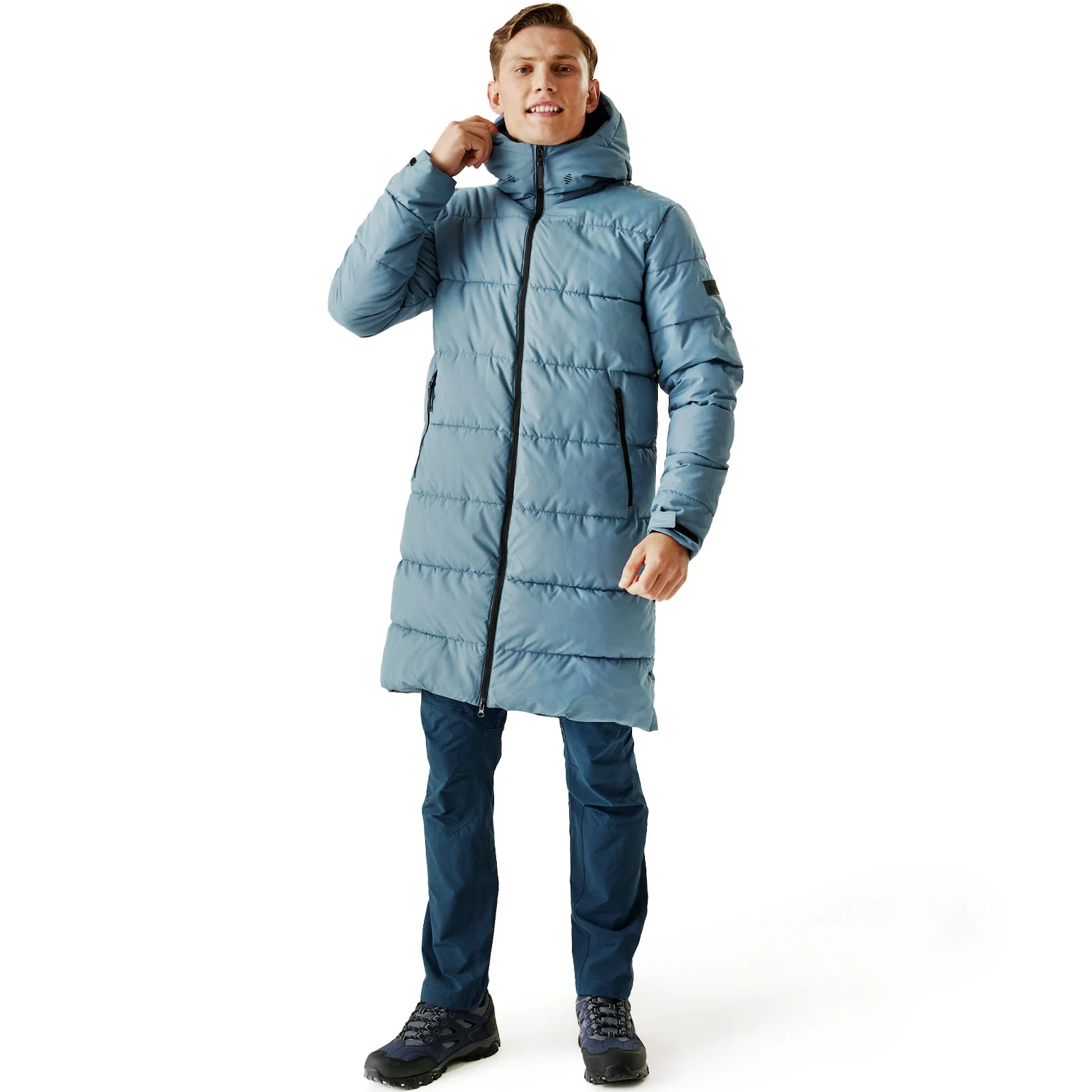 Regatta Mens Hallin II Hooded Quilted Padded Longline Jacket - Image 13