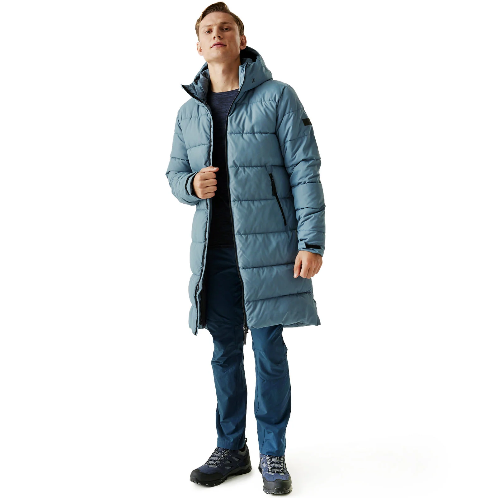 Regatta Mens Hallin II Hooded Quilted Padded Longline Jacket - Image 5